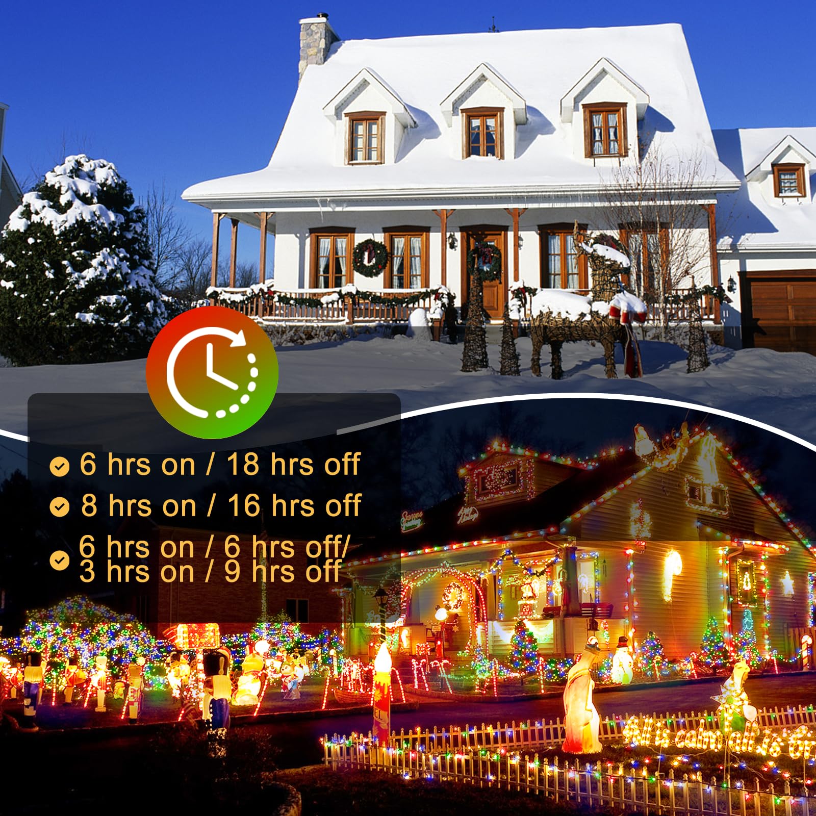 Sauirs 1000 Led 403Ft Multicolor Christmas String Lights - Waterproof, 8 Modes, Timer