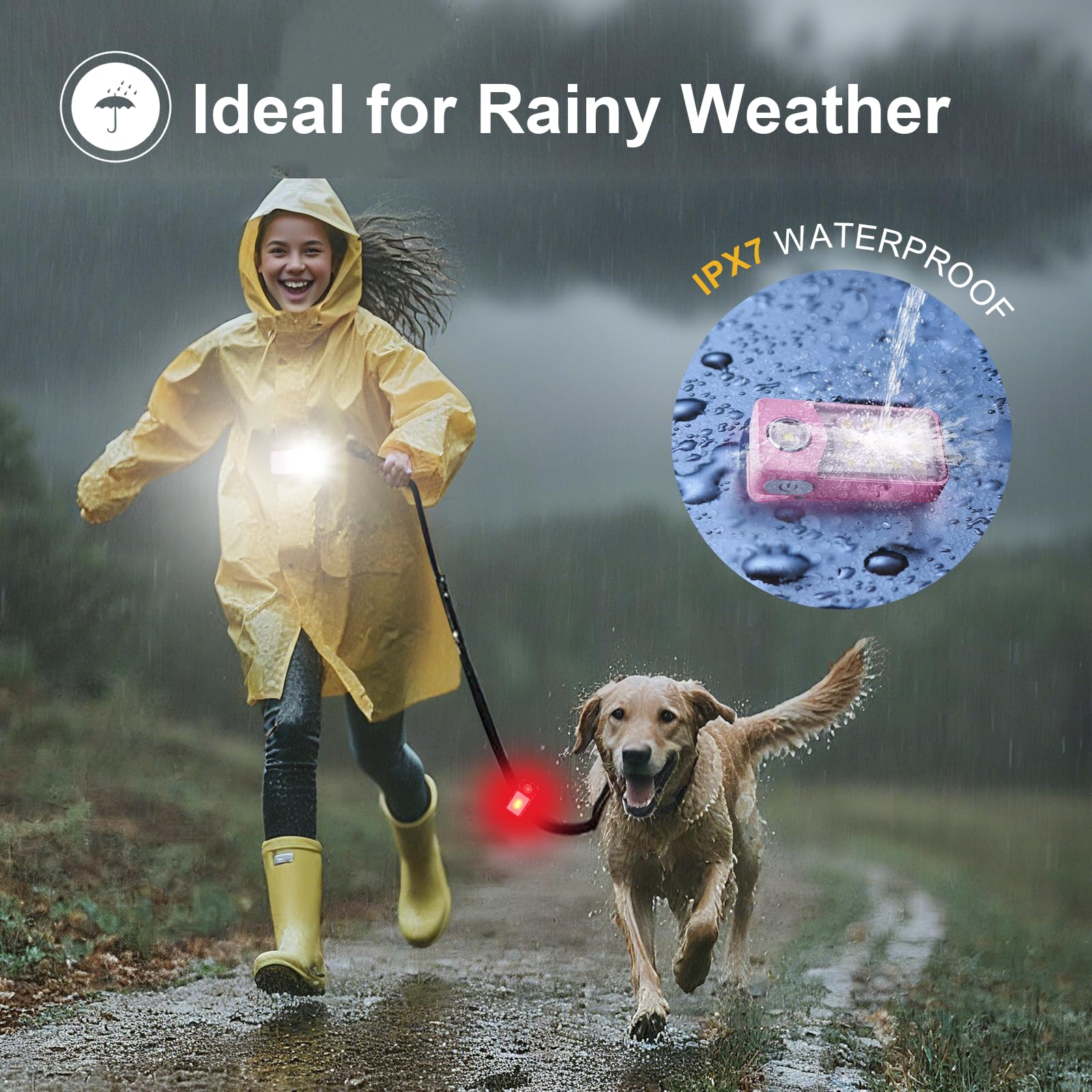 Tubasion 2-Pack Clip On Flashlight with 3 Modes, USB-C Rechargeable Running Light for Runners, IPX7 Waterproof LED Safety Light,