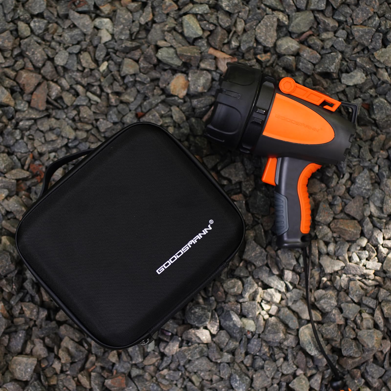 Goodsmann Rechargeable Spotlight 4500 Lumen Waterproof Flashlight, Model 9924-H101-02, With Eva Case & Usb Adapter