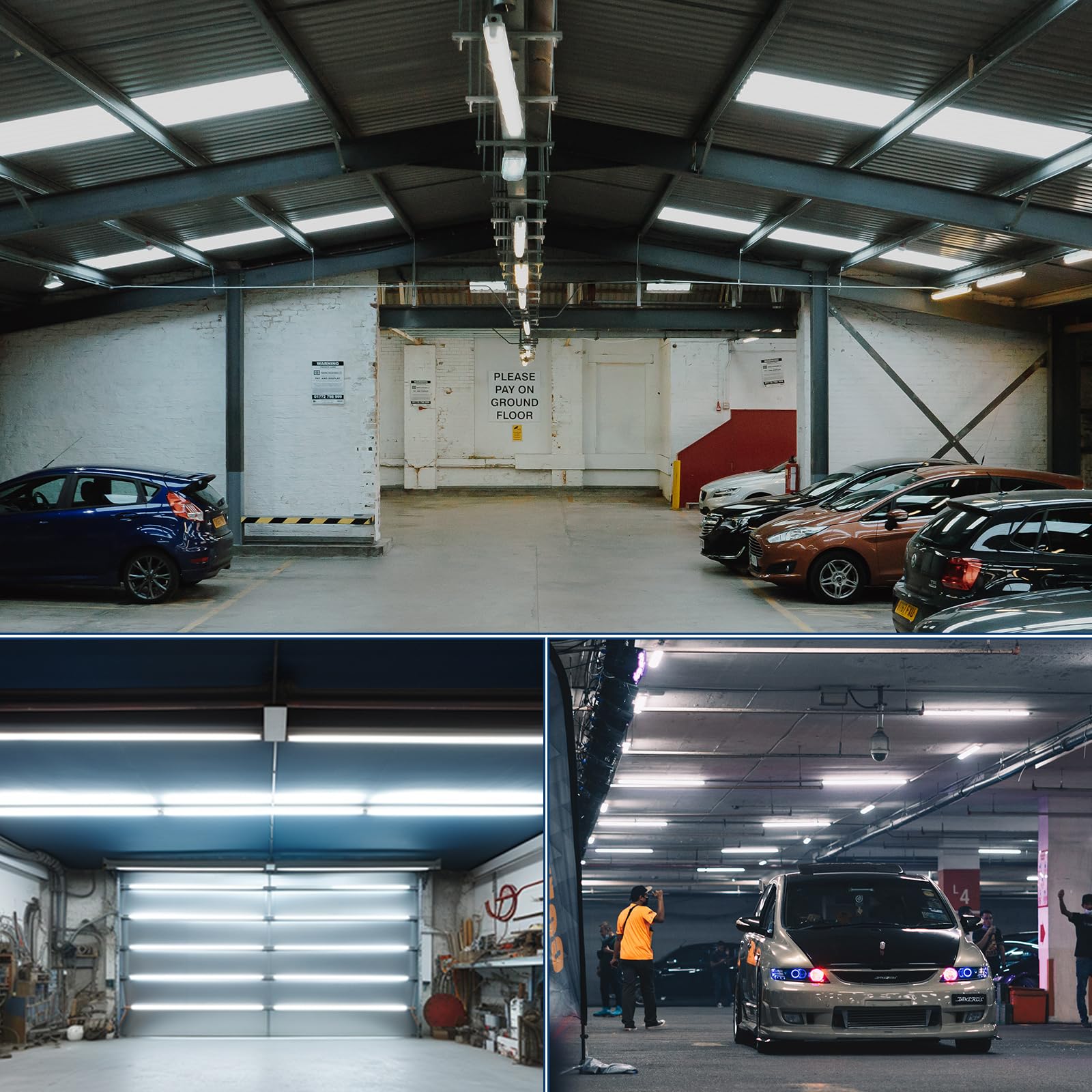 Epestoec 2Pack Led Shop Light 2Ft,V Shape Integrated T8 Led Tube Light,3000Lm,20W,5000K Super Bright White,High Output Linkable Shop Lights