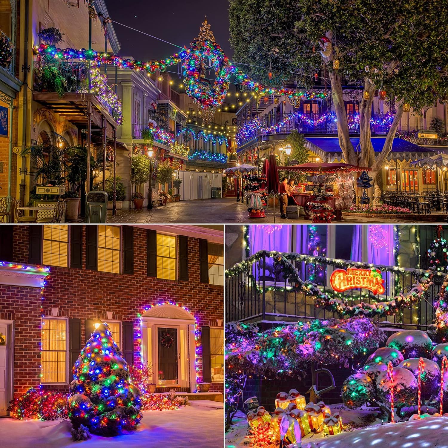 Dolucky Solar Christmas Lights Outdoor Waterproof, 400 Led 137Ft Solar Powered Led String Lights Green Wire With 19 Modes Waterp