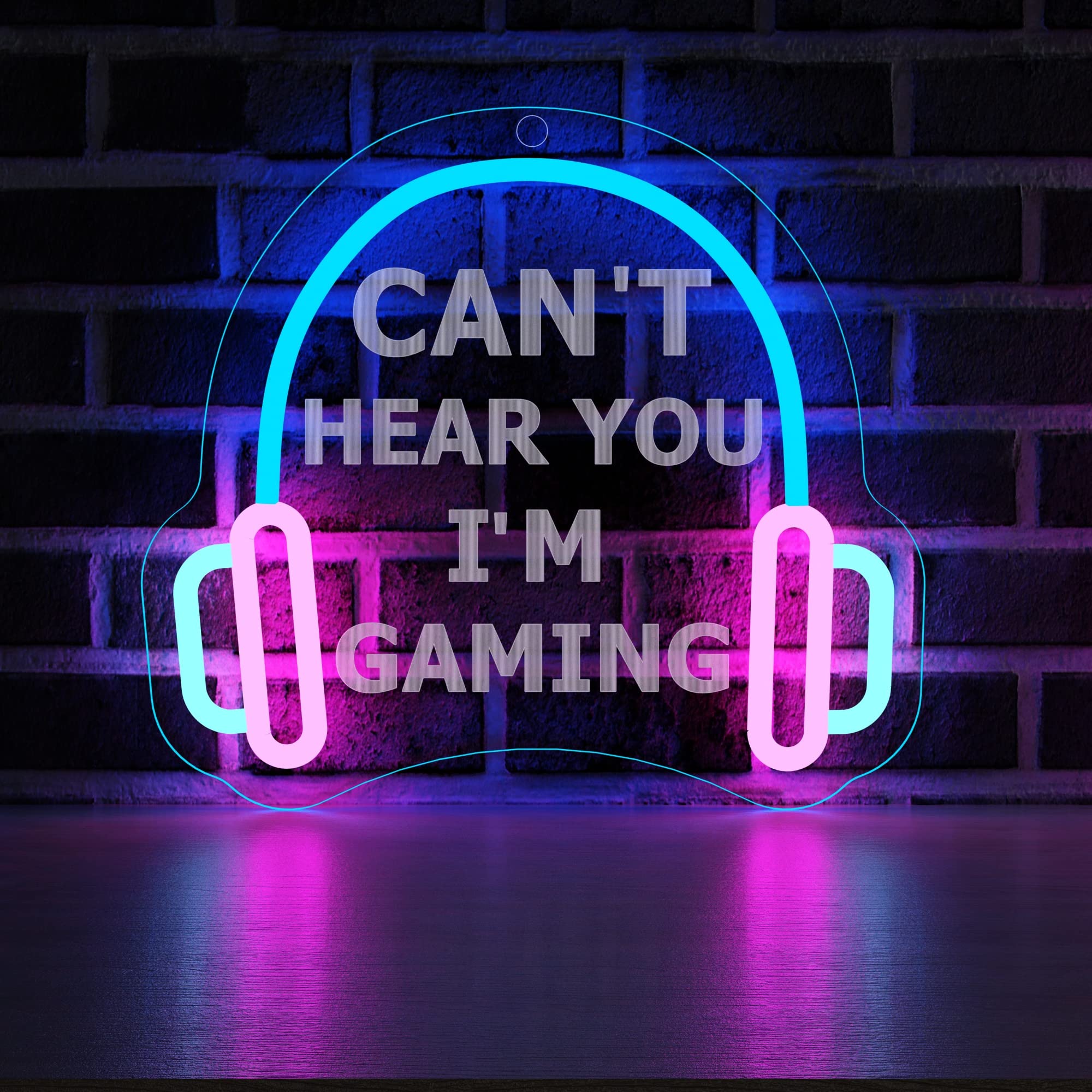 YuanDian Gamer Neon Sign, Cant Hear You Im Gaming LED Neon Lights for Game Room Wall Decor, Gift Ideas for Boys Gamers Nephew