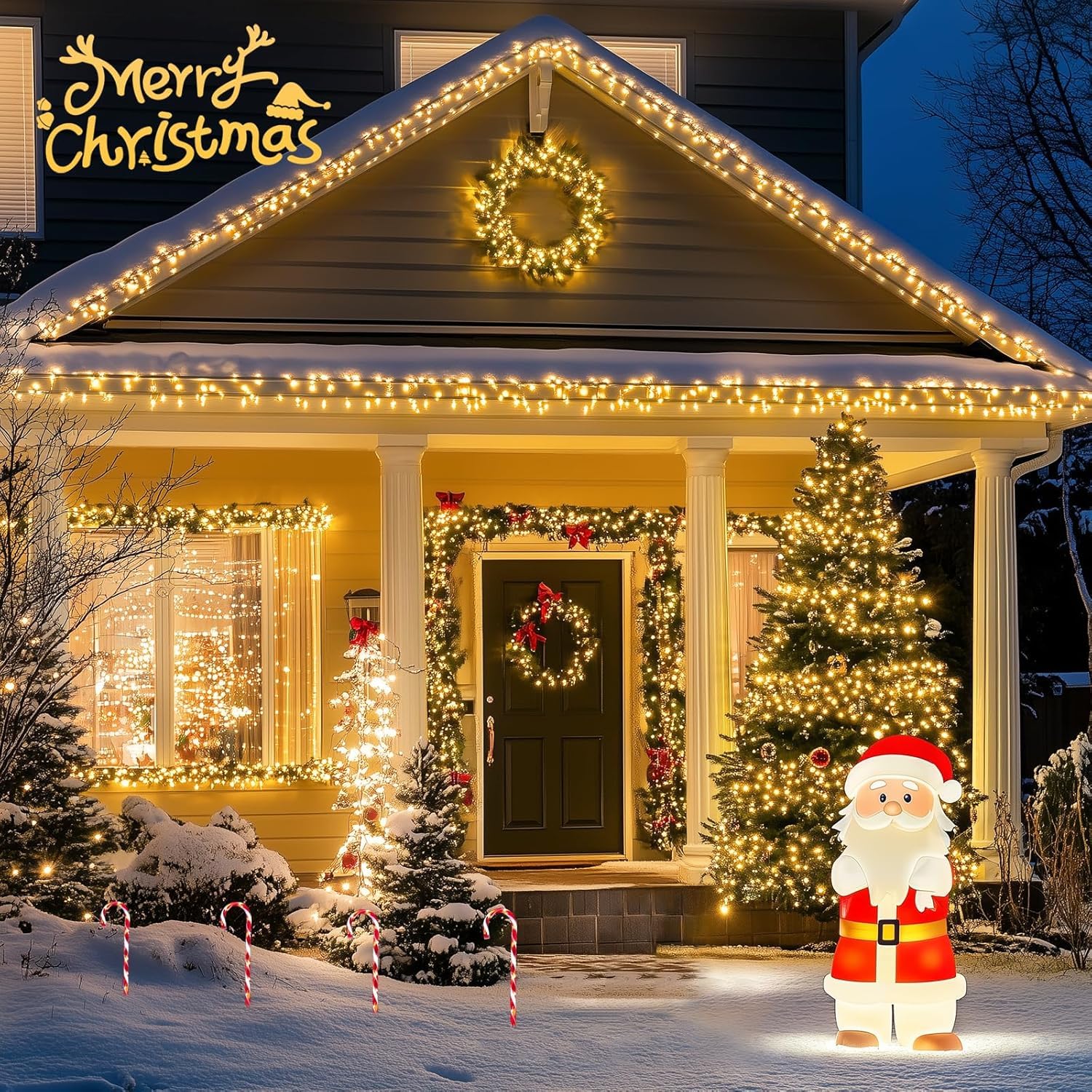 Jmexsuss 66Ft 200 Led Warm White Christmas Lights, Indoor/Outdoor Twinkle String Lights, Model Exs-S-0200