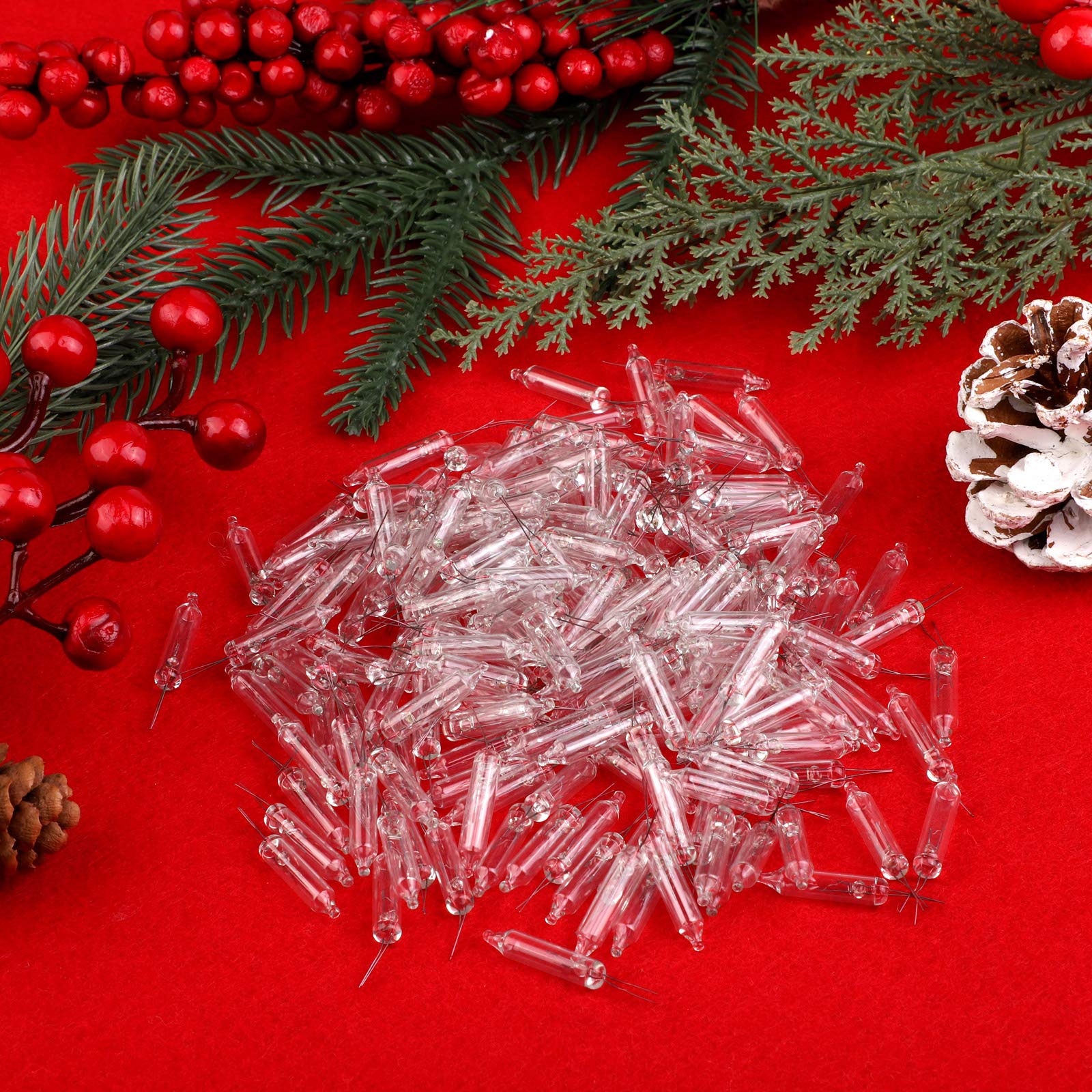 Aodaer 500 Clear Mini Light Bulbs, 2.5 Volt, 0.17A, 0.42W for Christmas Trees