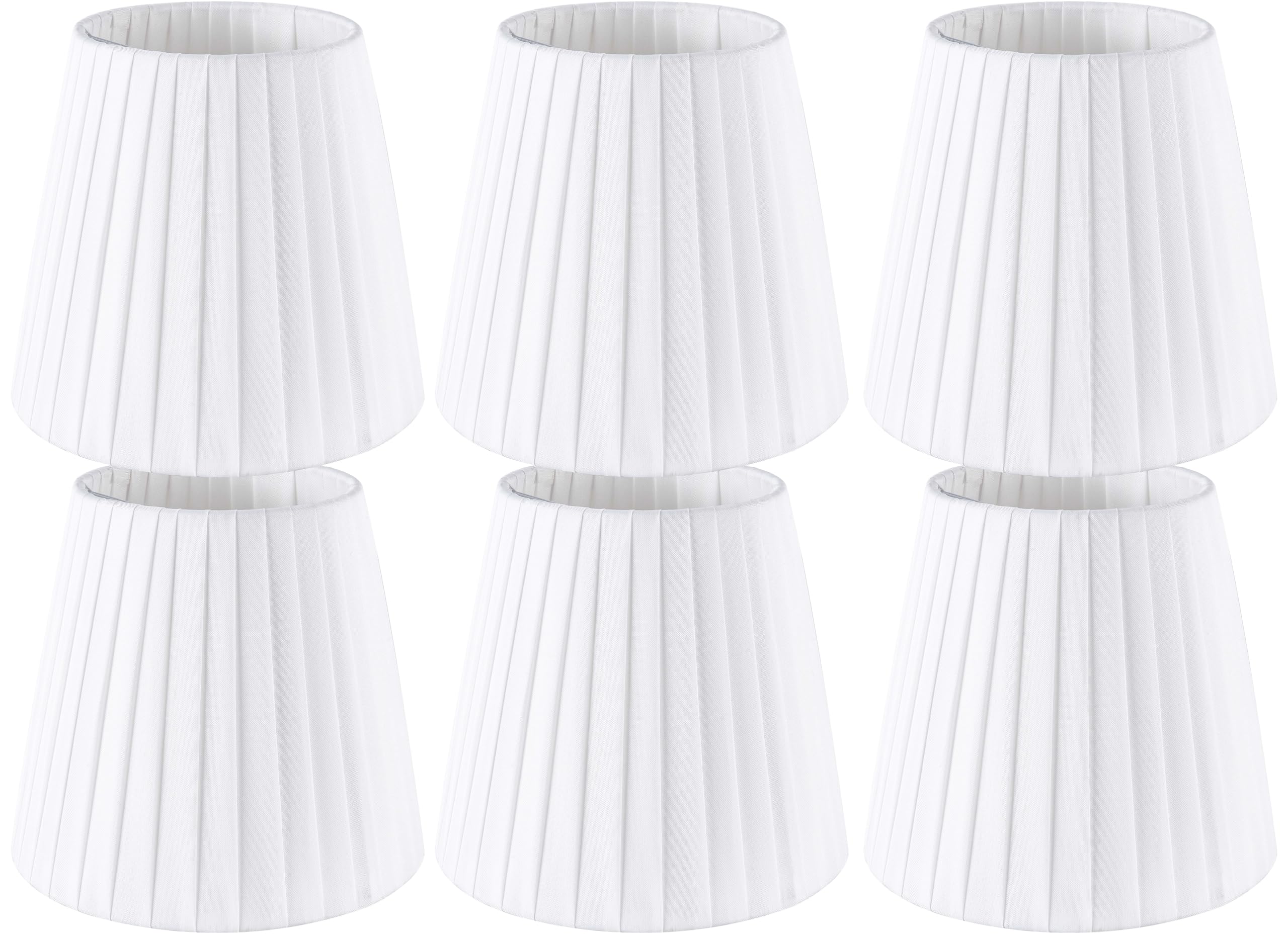 Set of 6 Natural Linen White Clip On Chandelier Lamp Shades For Chandeliers  Wall Lamps  And Other Lighting Fixtures Using E12 Bulbs 4 * 6 * 5 Inch