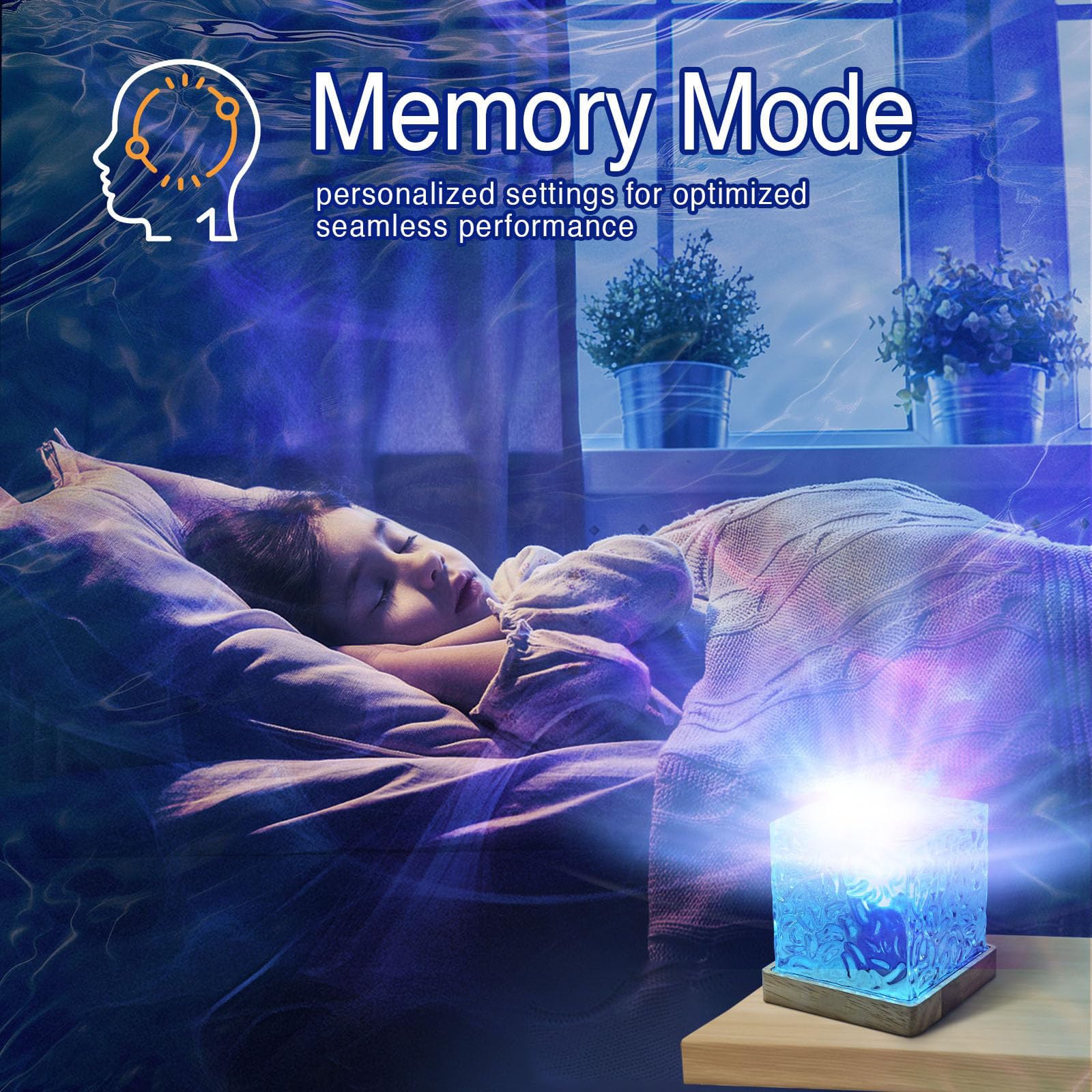 LETOUR Northern Lights Ocean Wave Cube Lamp, RGB, Small, Model LT-NL025-RGBC-UK, 16 Colors & 30 Modes for Kids' Rooms/Parties