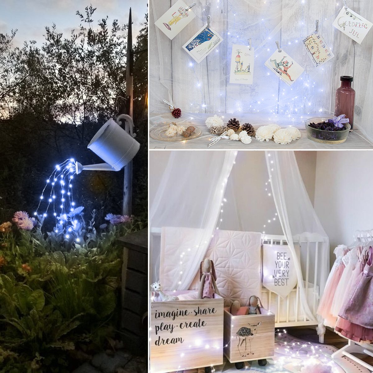 AMIR Solar String Lights, 240 LED Copper Wire, 78.6ft, Waterproof IP65, 8 Modes, White, Decorative for Outdoor, Wedding, Party, Halloween