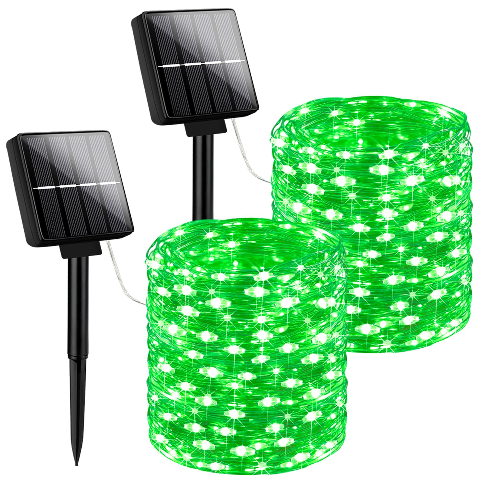 Brightever Outdoor Solar String Lights Waterproof  2-Pack Total 80Ft 200Led Solar Fairy Lights For Outside With 8 Lighting Modes  Solar Twinkle Lights For Yard  Christmas  Party (Green)