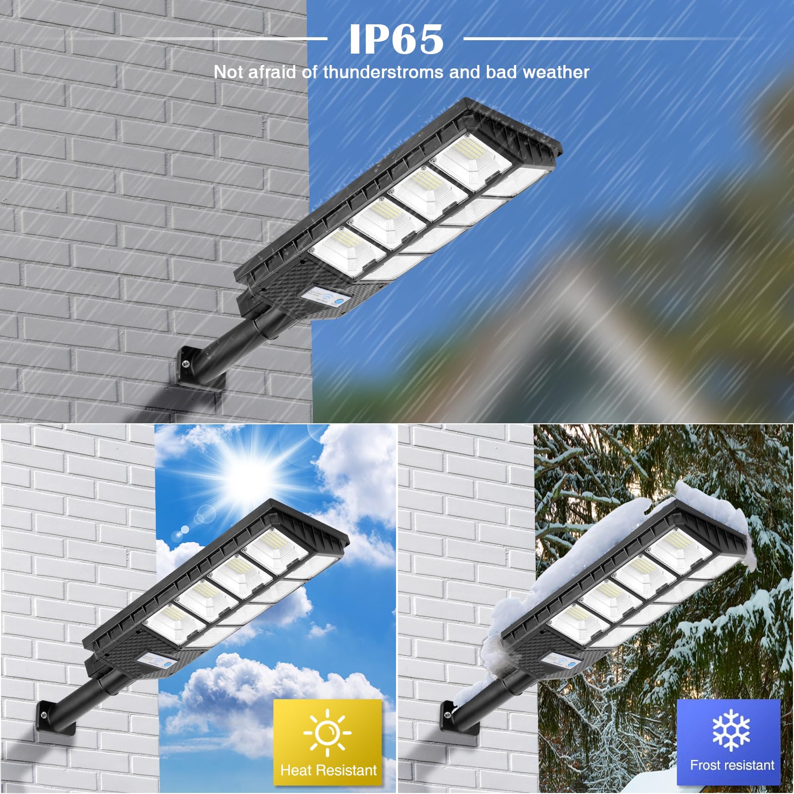 Zjojo Solar Street Lights Outdoor Waterproof, 6500K 448 Leds Solar Parking Lot Lights Dusk To Dawn, Solar Flood Light Wide Angle