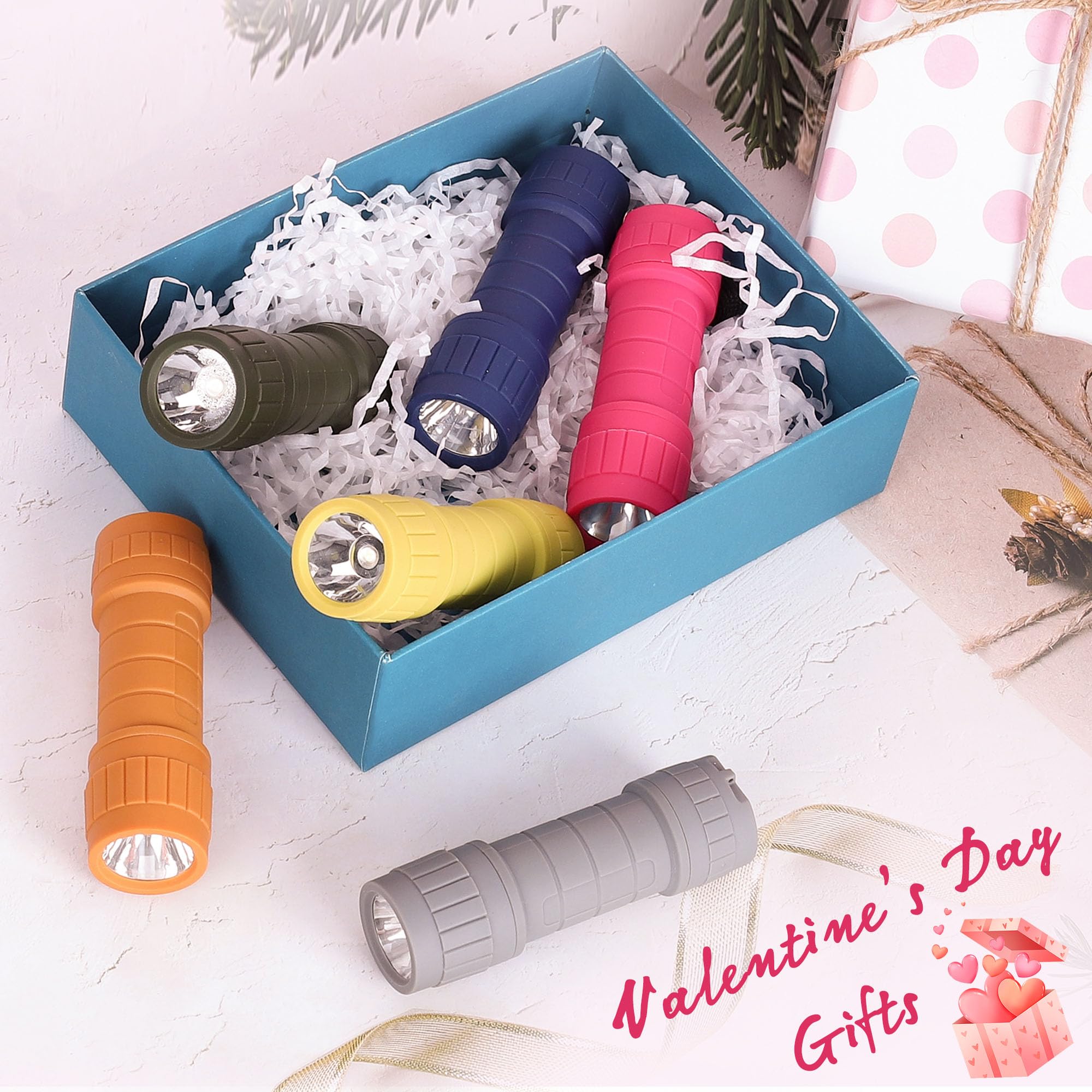 Seamagic 6-Pack Mini Led Flashlights, 100 Lumen, Green, 18 Aaa Batteries Included, Camping Gear