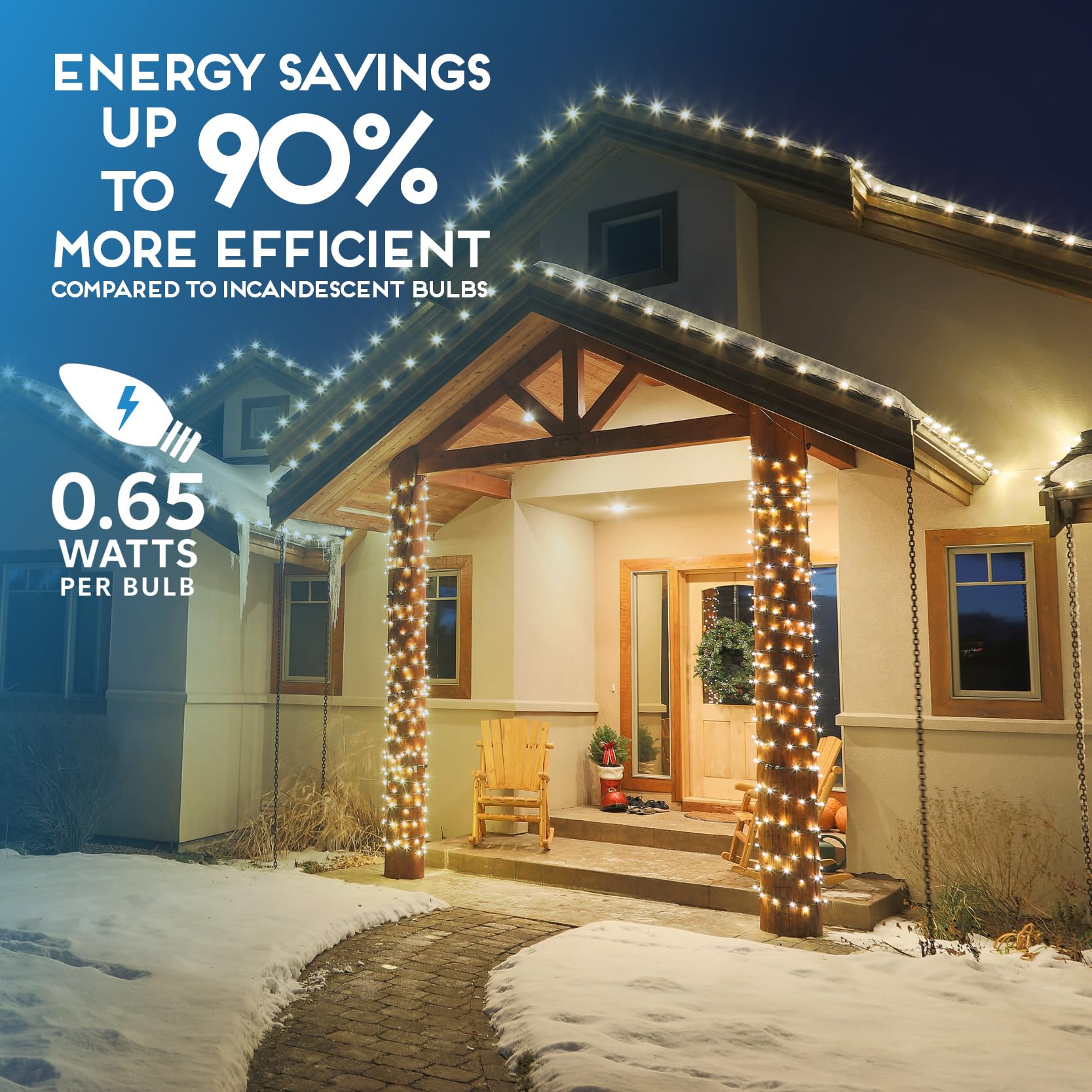 Hlo Lighting C9 Christmas Lights Set Of 25 | Sun Warm White Led Bulbs For Indoor & Outdoor Use | Durable Acrylic Replacement Bulbs