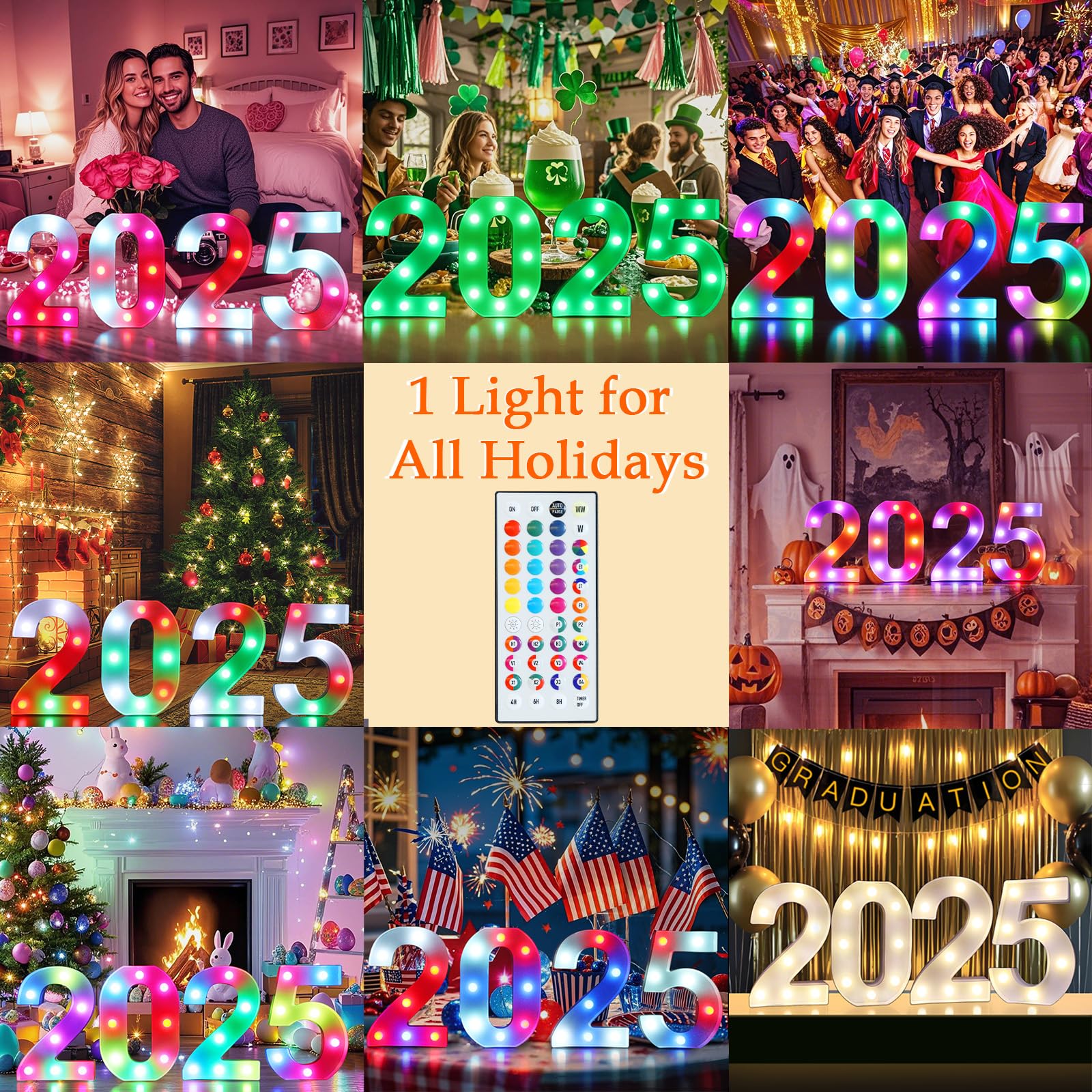 Pooqla Colorful Lighted Numbers With Remote  35 Colors Light Up Numbers For Party  Rgb Led Marquee Number Lights Gift For 6Th Birthday Decorations  Wedding  Bar  Night Light  Home Decor  Number 6