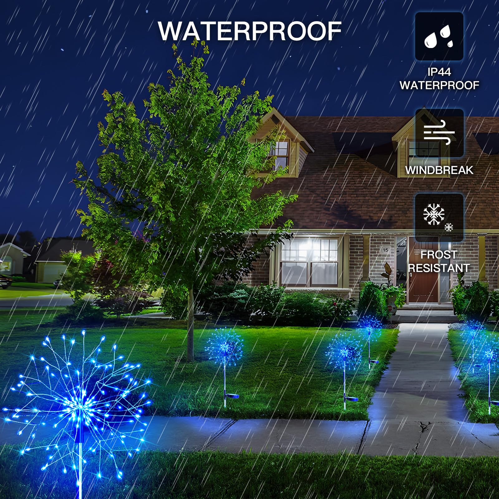 Suddus Solar Garden Lights Outdoor Waterproof Decorative, 2Pack 150Led Firework Lights, Solar Fairy Lights For Yard, Garden, Par