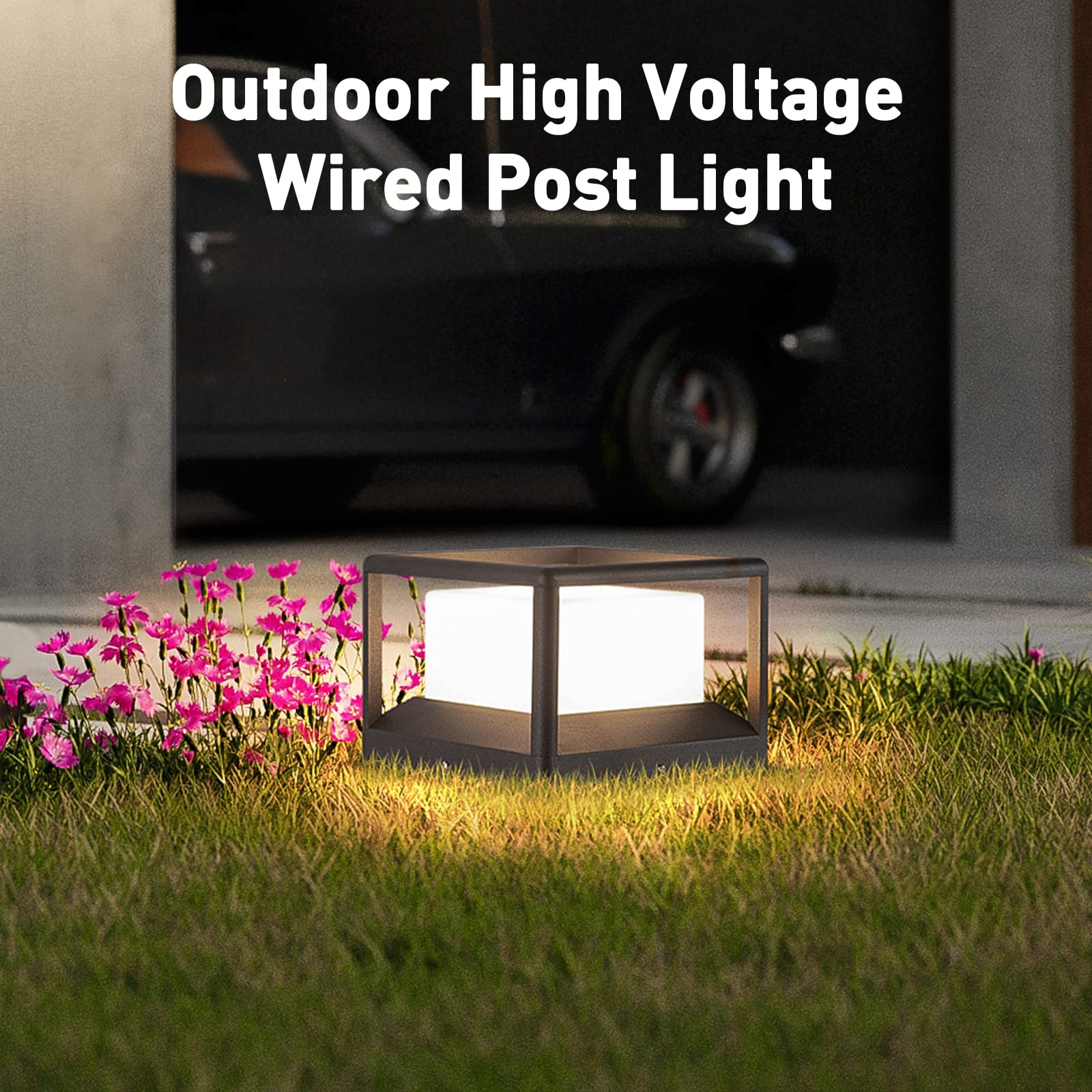 Mvbt Waterproof Outdoor Post Light - Modern 9.1&quot; Cap Lamp For Yard, Deck, Patio, Garden