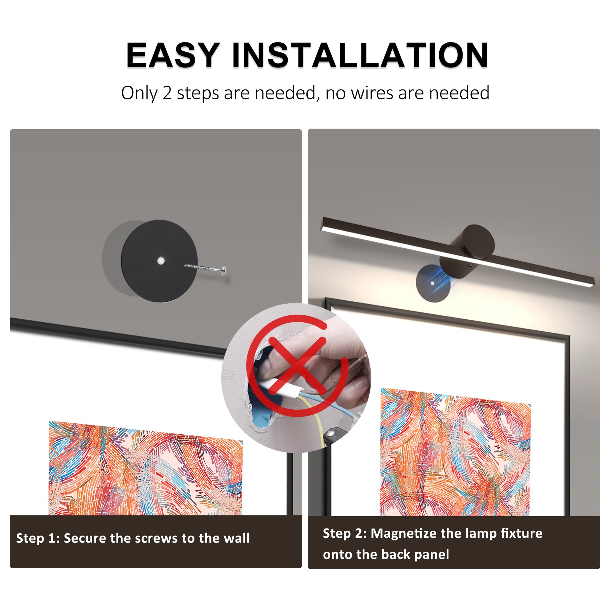 Zitostory Battery Operated Picture Light With Remote Wireless Dimmable Art Lights For discomfort-reducingtings Rechargeable Gallery Light Artwork Lighting For Canvas  Portrait (Gold 11.4 Inch)