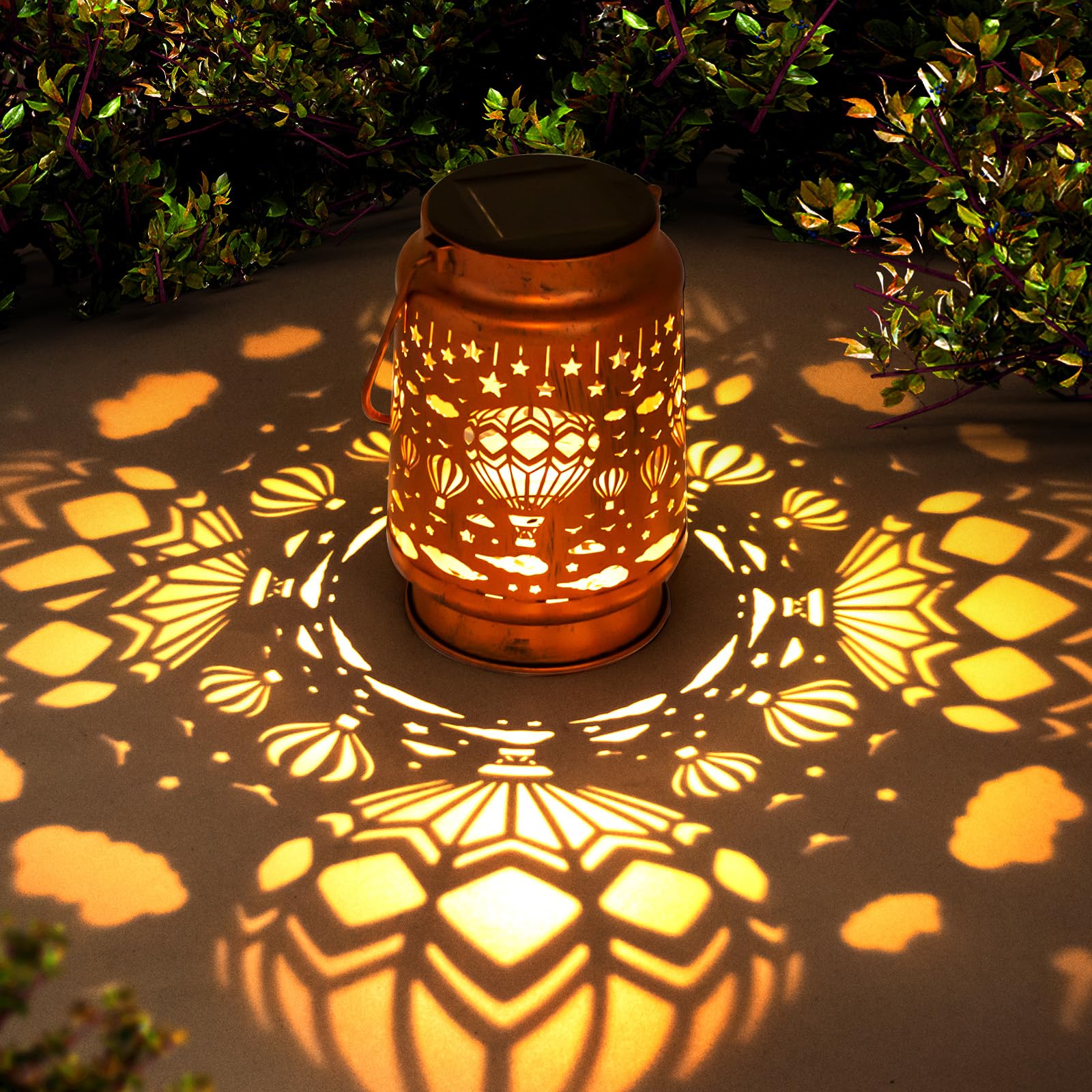 Solar Lanterns Outdoor Garden Decor  Gifts For Women  Mom  Grandma  Birthday  Thanksgiving  Decorative Waterproof Hanging Metal Led Light For Yard  Patio  Lawn  Landscape  Backyard (Hot Air Balloon)