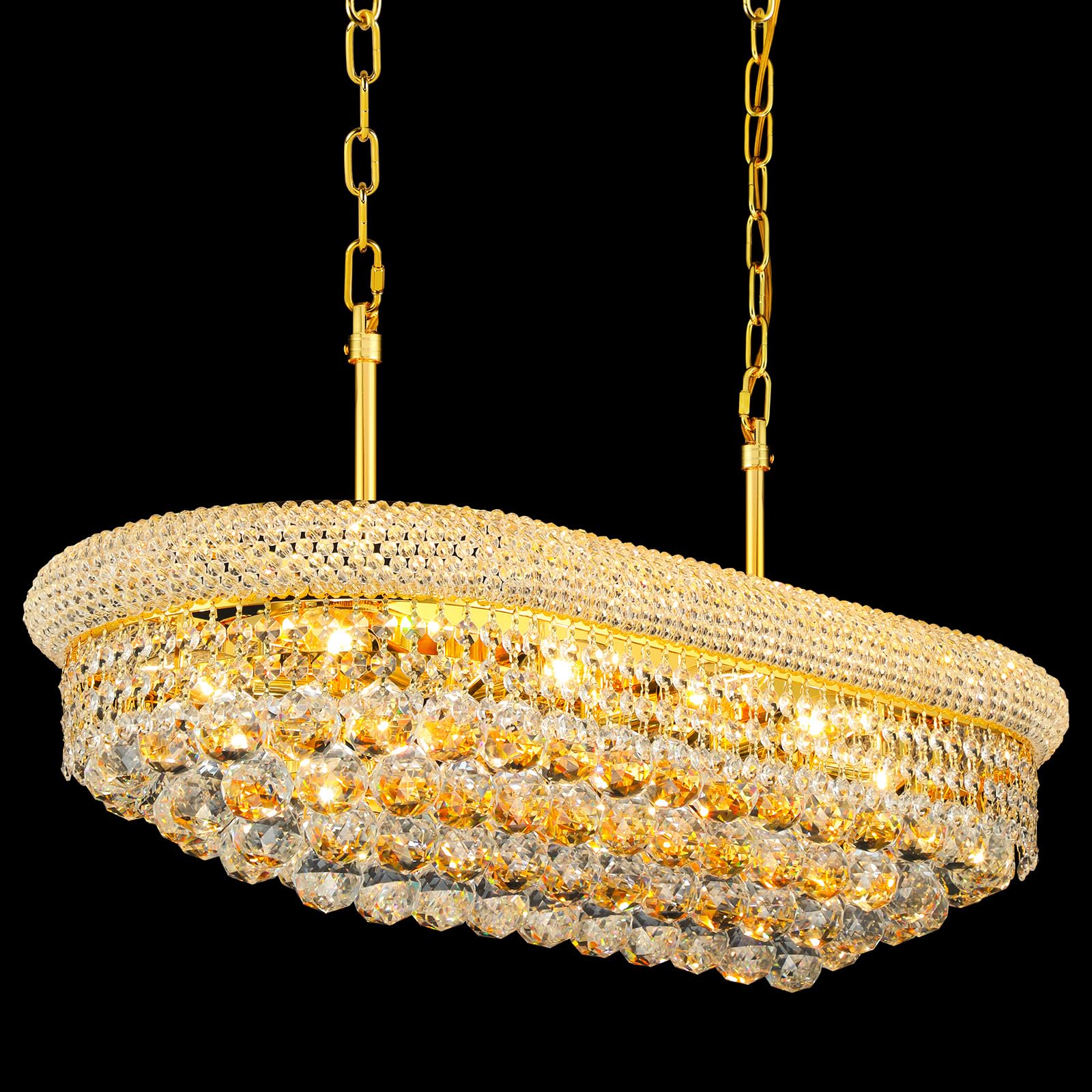 Gifarich Crystal Chandeliers For Dining Room Light Fixtures Over Table  Modern Crystal Chandeliers For Kitchen Lsland  9 Lights Empire Style Gold stylish Lighting Fixtures For Living Room Bar L31 Inch