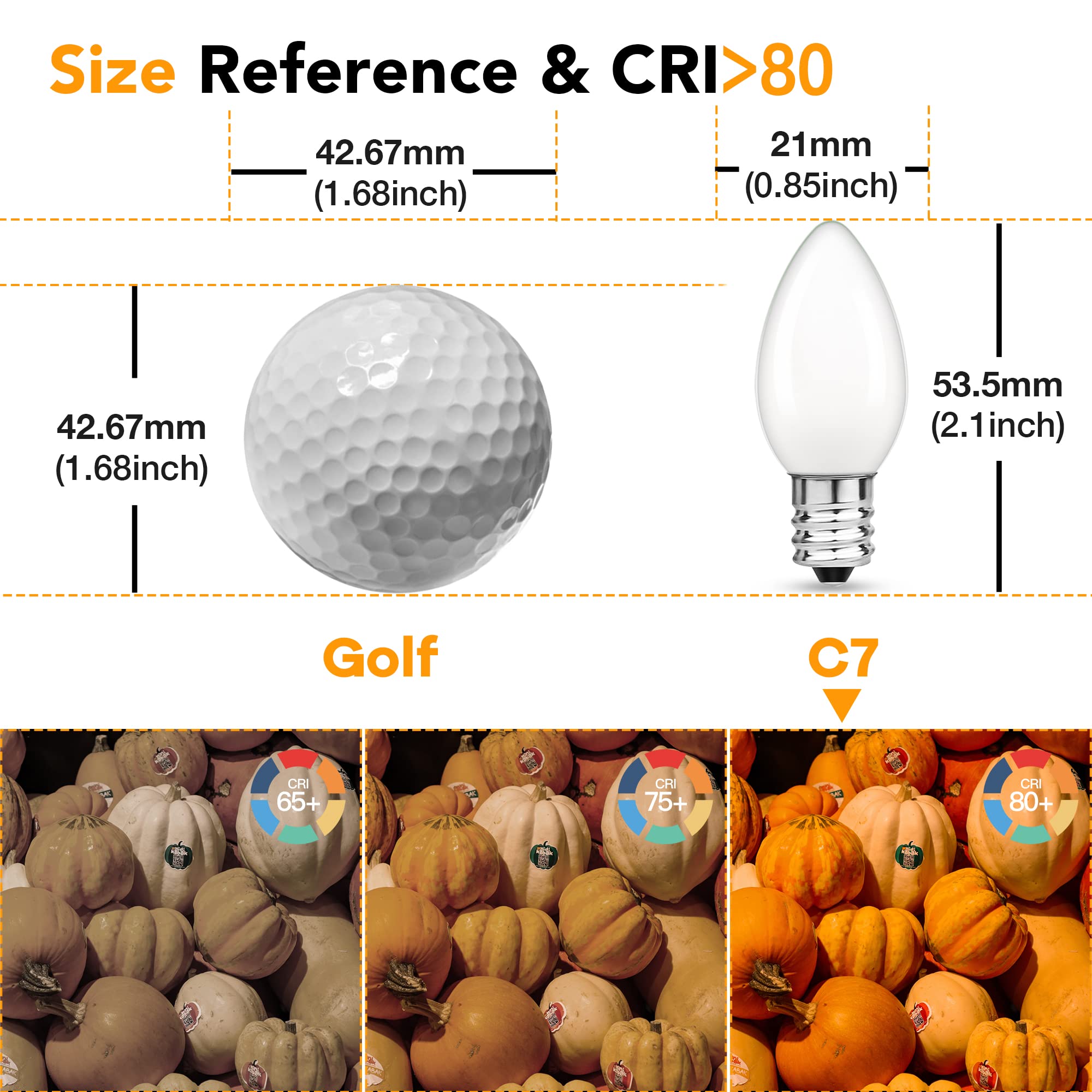 Low Watt Led Light Bulbs 0.5W Equivalent 5W Incandescent Small Night Light Bulb Warm White 2700K Milky C7 Candelabra Led Light B