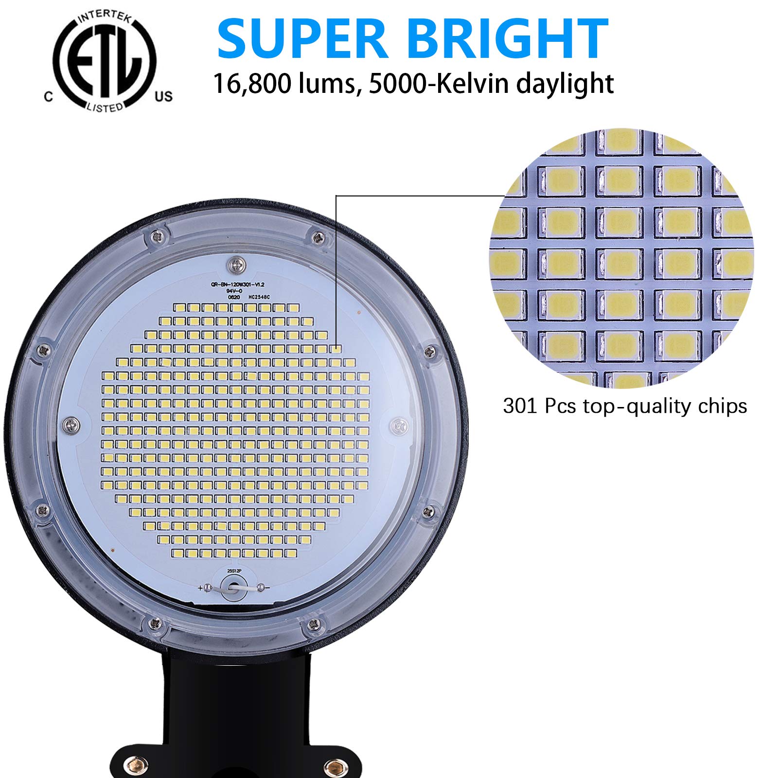 Serwing 120W Led Barn Light - 16,800Lm Dusk To Dawn Outdoor Security Light, 5000K Waterproof