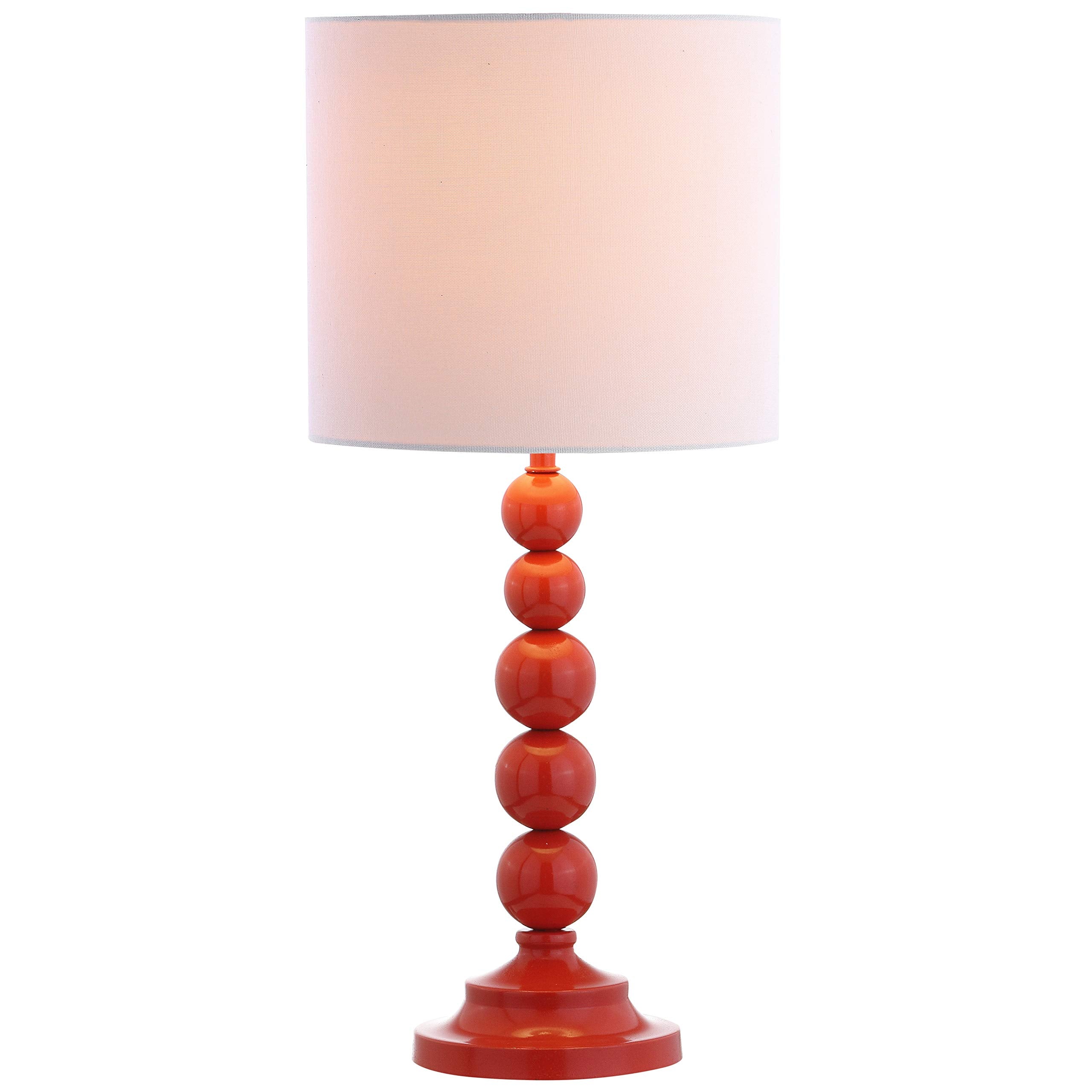 SAFAVIEH Lighting - Almeria Orange Modern Contemporary Table Lamp with White Shade, 20-Inch Bedroom Living Room Desk Nightstand 