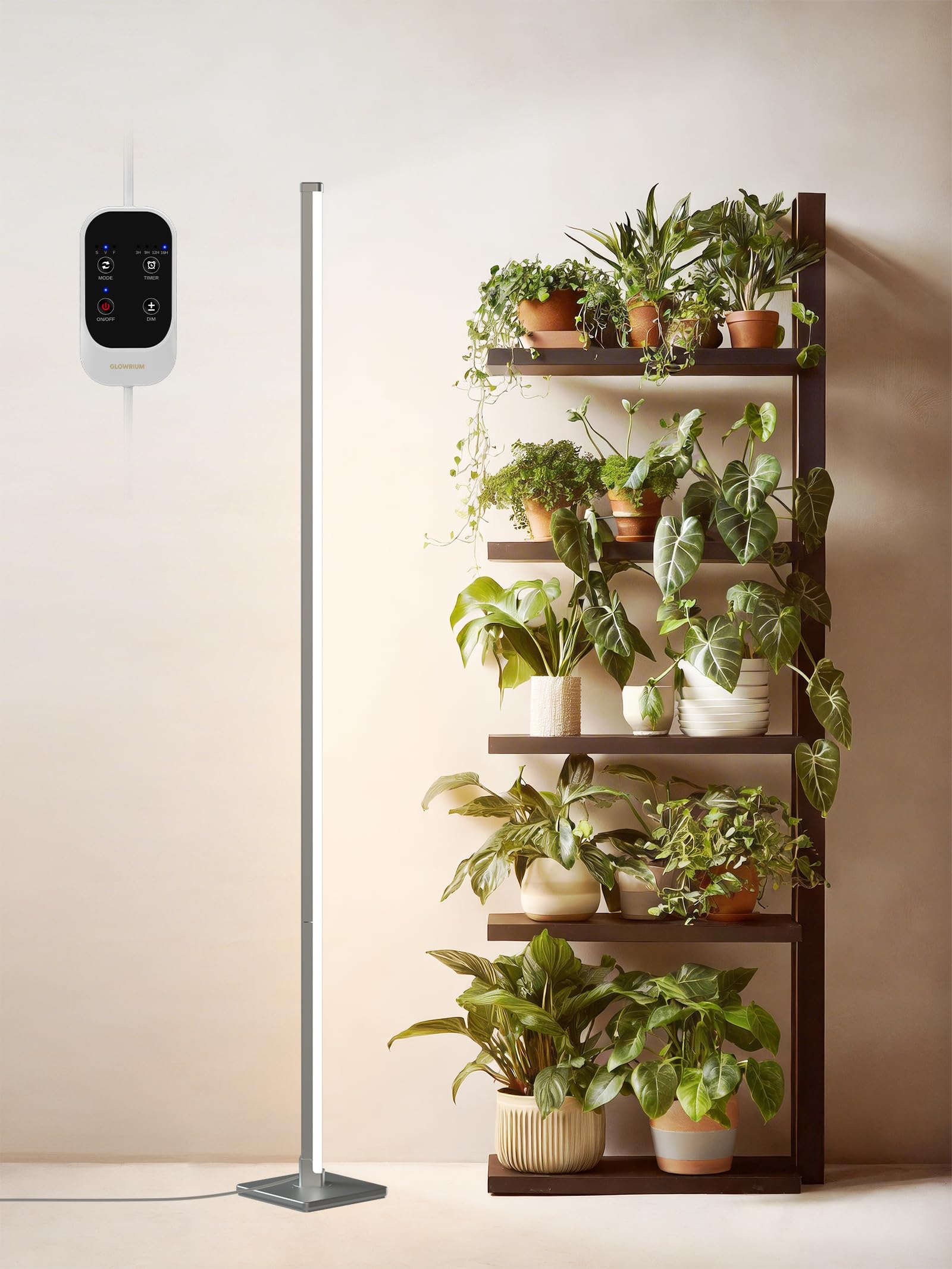 Standing Grow Light with Auto-Timer  36W Vertical Grow Lights for Indoor Plants 3 Light Modes 268 LEDs Detachable Full Spectrum Plant Lights for Wide Area Coverage in Indoor Plants (60IN-Silver)