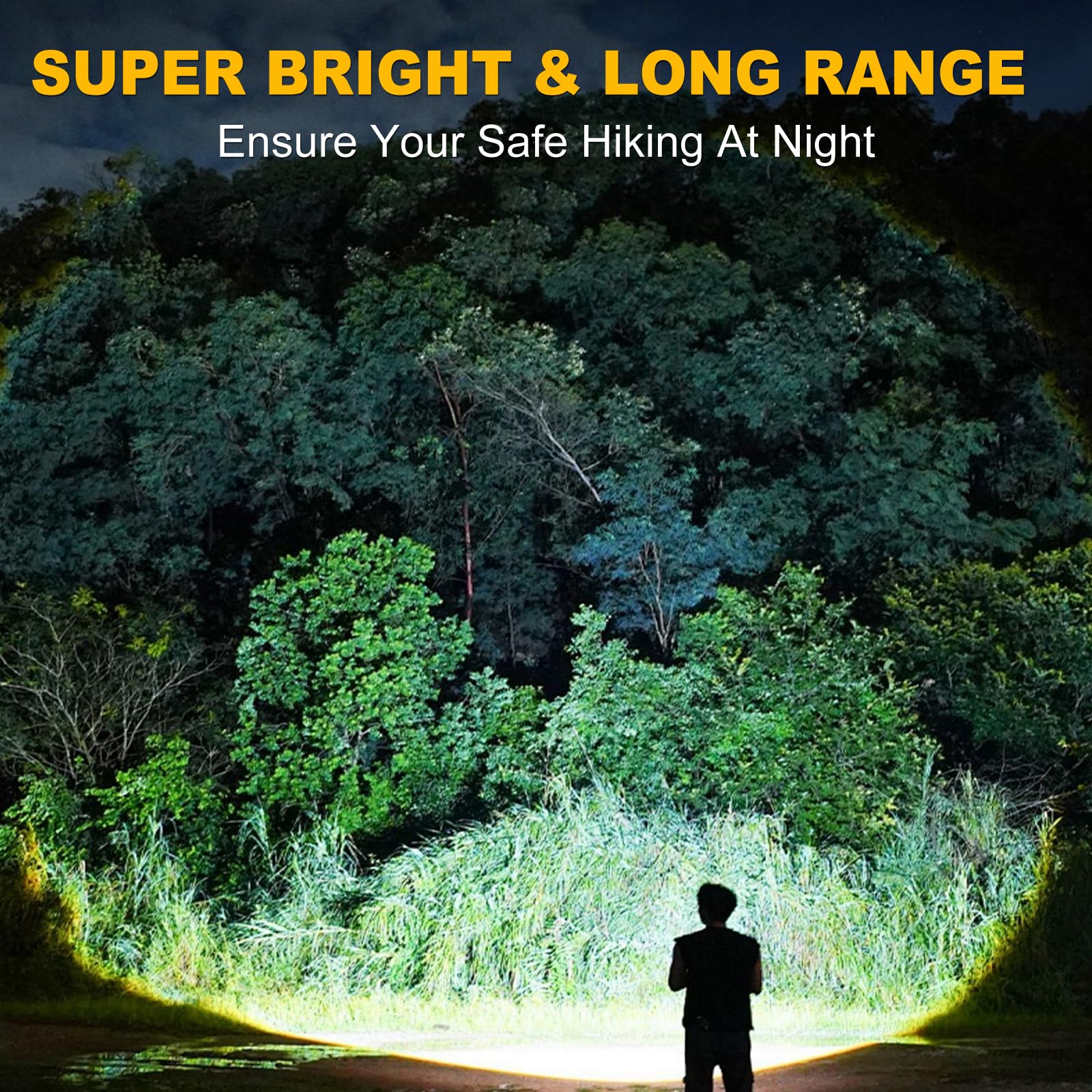 Skywolfeye Led Flashlight Super Bright Flashlights Rechargeable High Lumens Torch 5 Modes Zoomable Waterproof For Camping Kids A