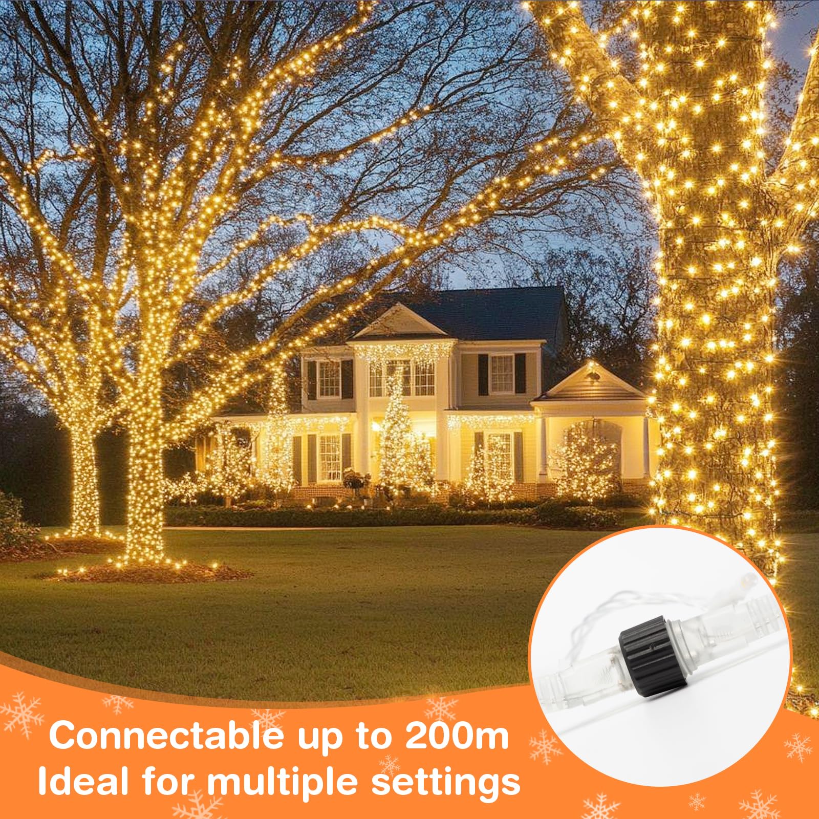 Atbaoxo Led String Lights, 33 Ft 100 High Brightness Led Christmas Lights With Remote, 8 Modes, Waterproof & Connectable, Ideal