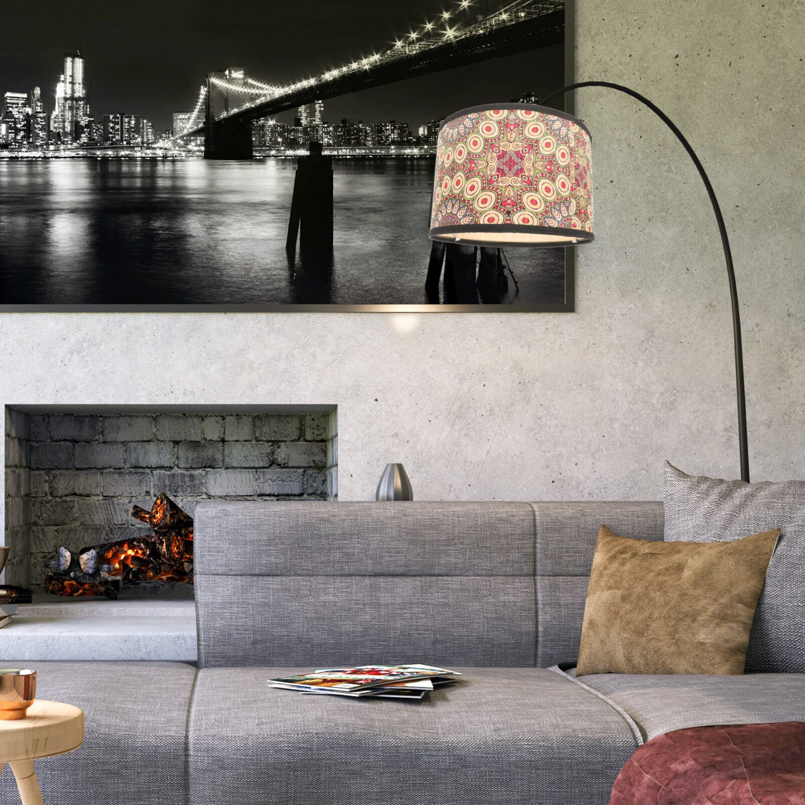Uonlytech Rattan Lamp Shade Bam- Lamp Shade Metal Clip On Bulb Light Vintage Mandala Chandelier Protector For Table Chandelier W