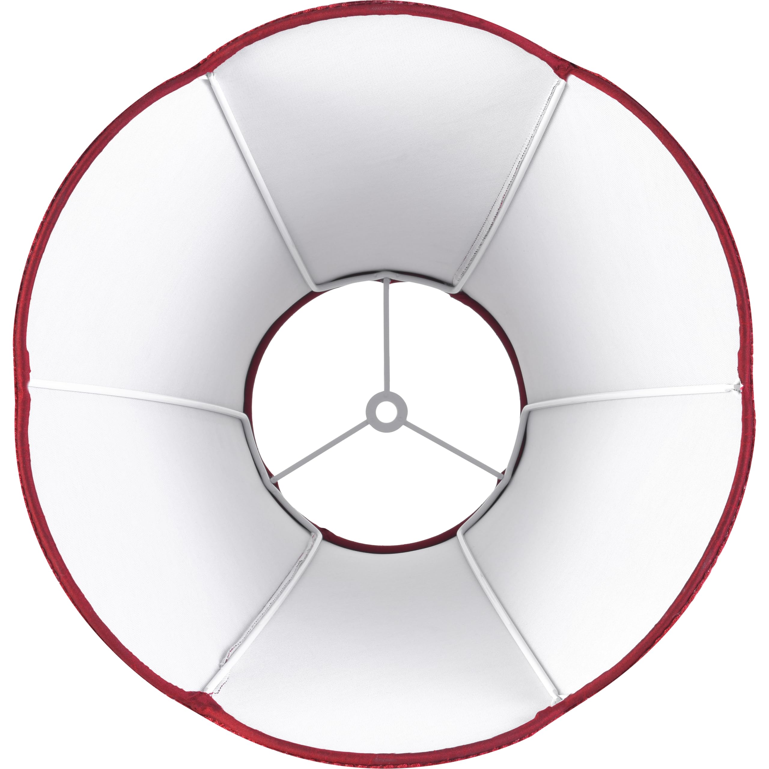 Go&So Set Of 2 Burgundy Bell Lamp Shades Scalloped Lamp Shade Petal Edge Braid 6''Top X 13''Bottom X 10.6''High (Spider) Silk Fa