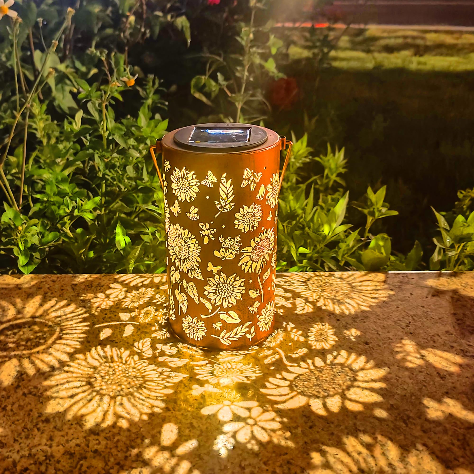 Anytalk Sunflower Solar Lanterns Outdoor Waterproof, Birthday Gifts For Women Mom Grandma, Hanging Solar Lights For Yard, Patio,