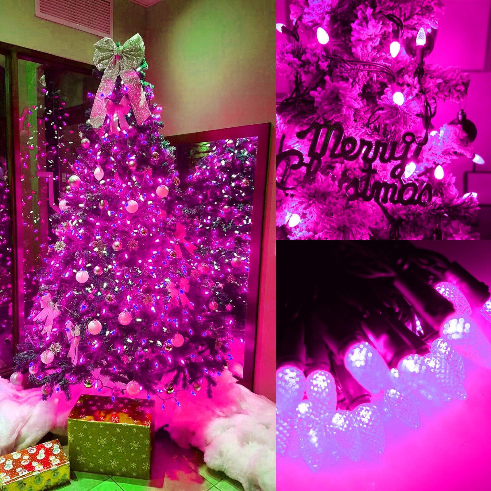 Fomomdi C3 Outdoor Christmas Lights, 18Ft 50 Led Commercial Grade String Lights For Patio Garden Home Halloween Xmas Tree Holiday Indoor Decoration (1, Purple)