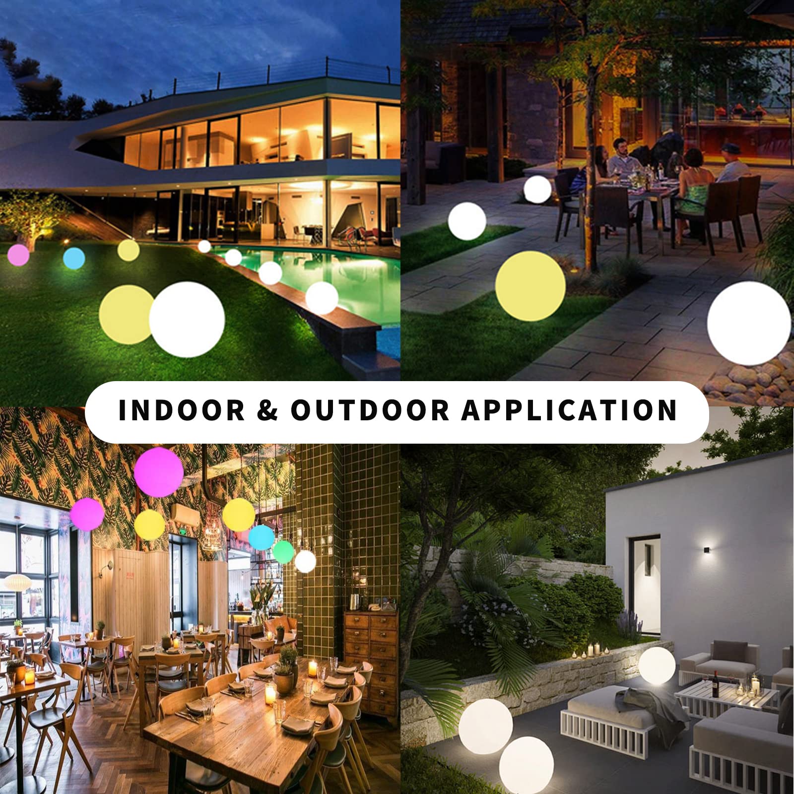 Censinda 8-Inch Led Glowing Ball Light, 16 Color Changing Mood Lamp With Remote Control