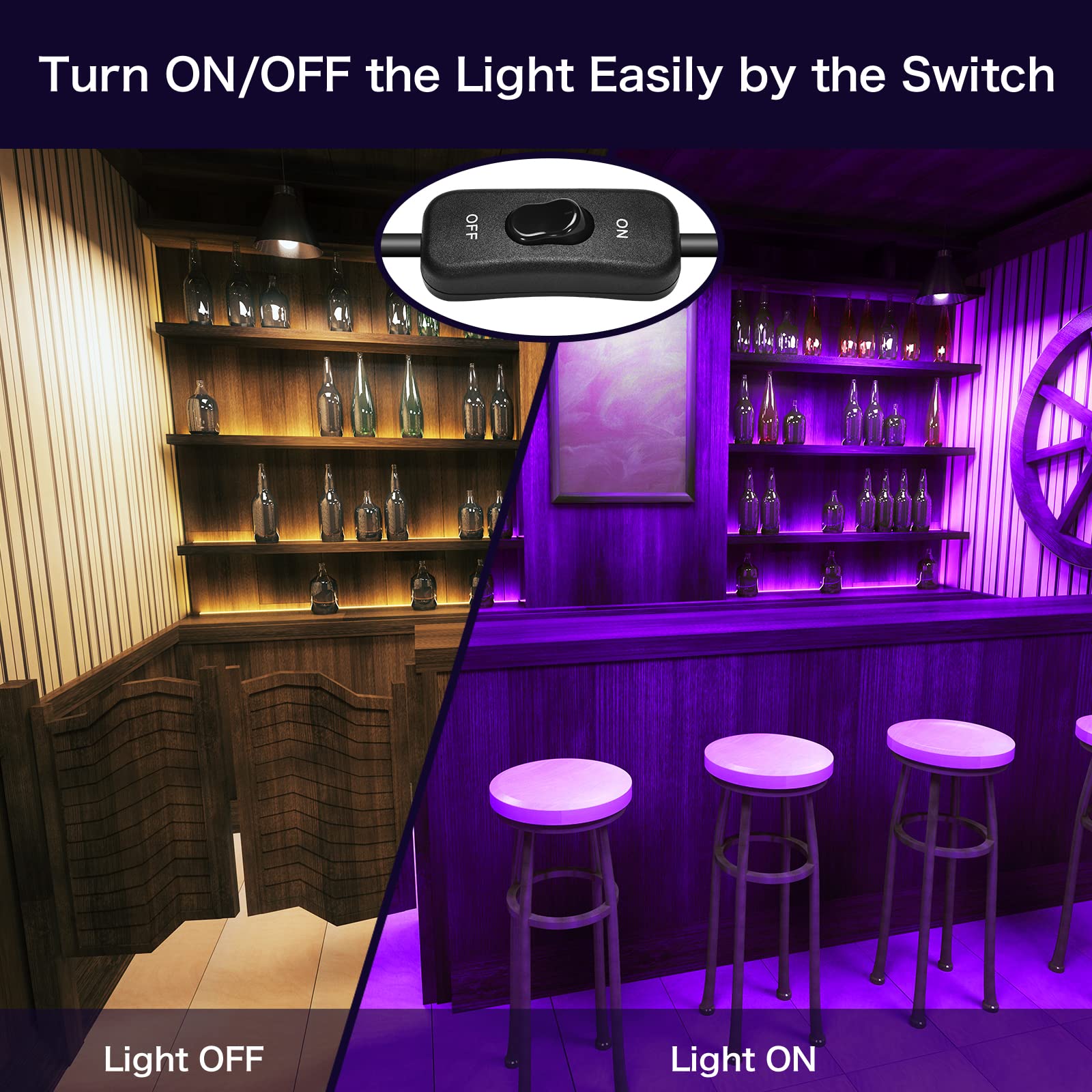 XYCN 250W LED Flood Black Lights - 2 Pack, IP66 Waterproof, Perfect for Glow Parties, Body Paint, and Stage Lighting