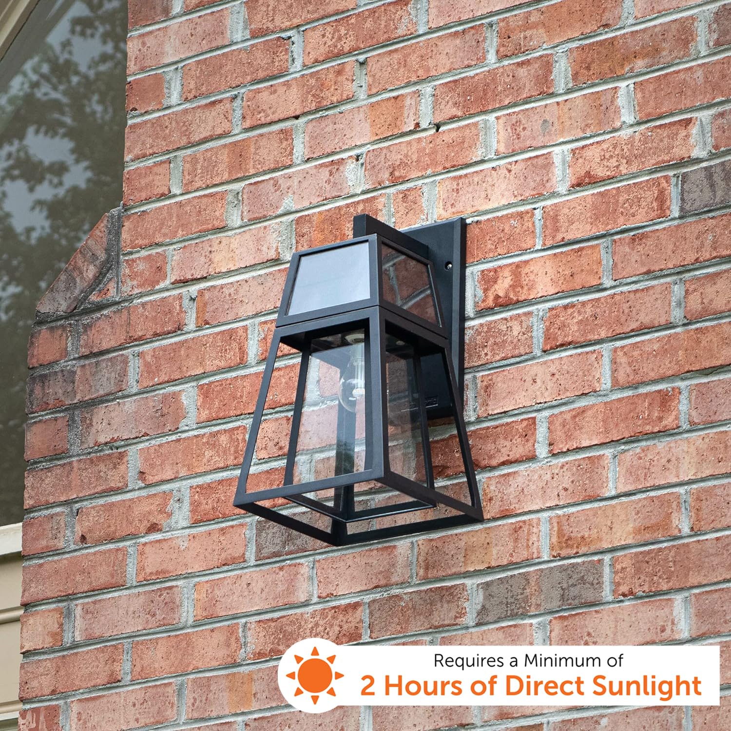 Gama Sonic Aria Solar Wall Light, Black Aluminum, Warm White 2700K LED, Model 66B50010, Lamp Only