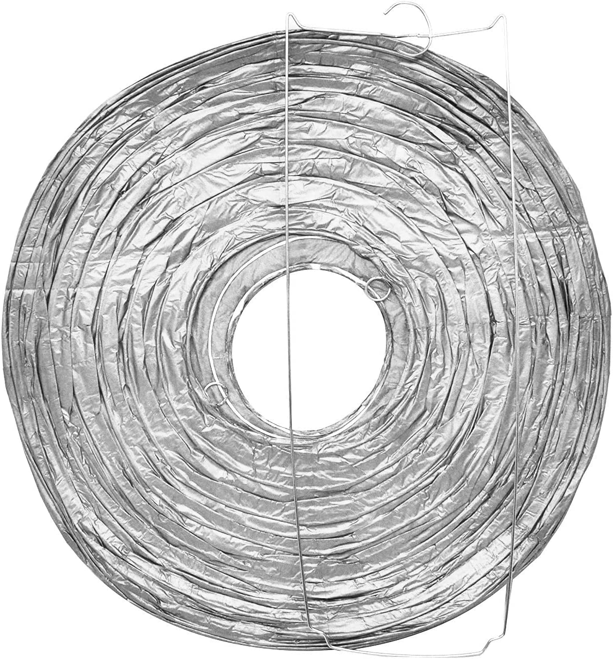 Mudra Crafts Silver Gold Paper Lanterns Wedding Party Decorations - 12 In 10 Round Japanese Chinese Lanterns Decorative Hanging