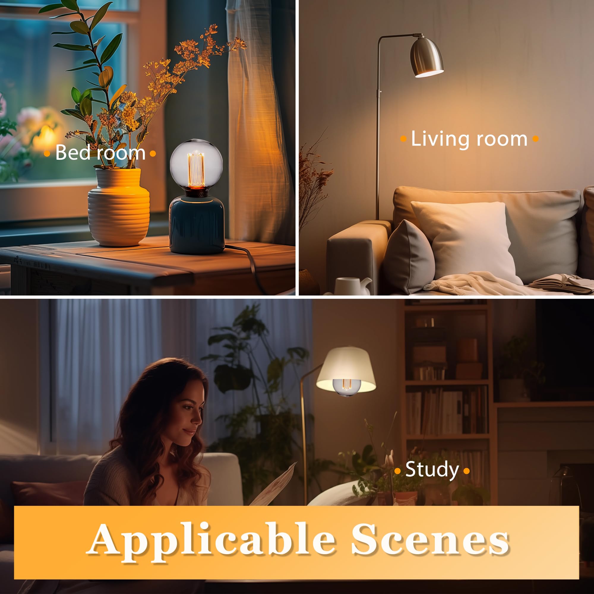 Harwez Globe Edison Led Light Bulb  Vintage Decorative Dimmable Bulb  Small Round Glass Cover  3.5W Low Lumen Eye-Caring Soft Dim Lighting For Mood(Not Daylight White)  E26 Medium Base  Clear Rn G80