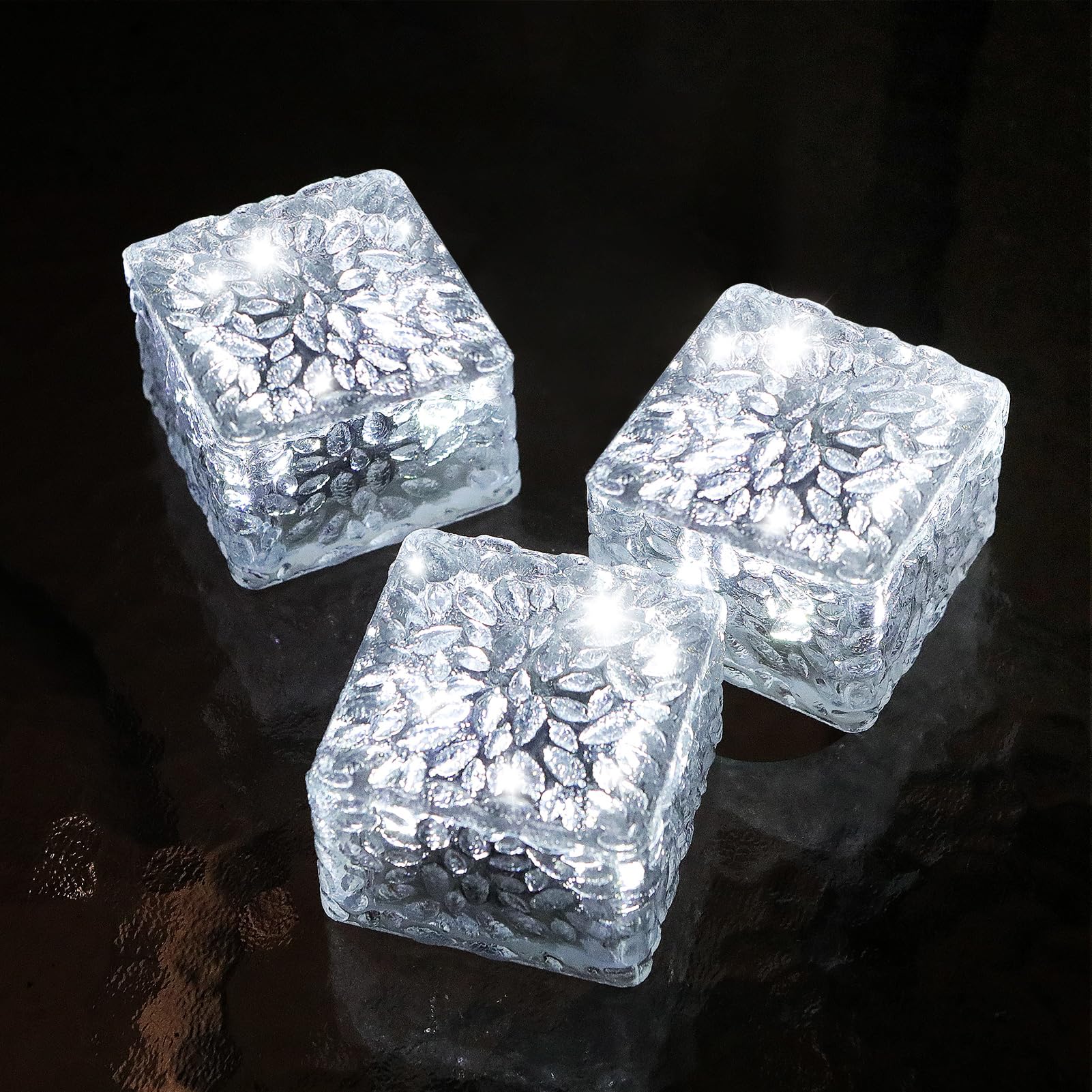 Jkimk Solar Brick Lights Outdoor Waterproof Patio Brick Lights Garden Decor For Outside 3 Packs For Patio,Yard,Walkway,Pathway D