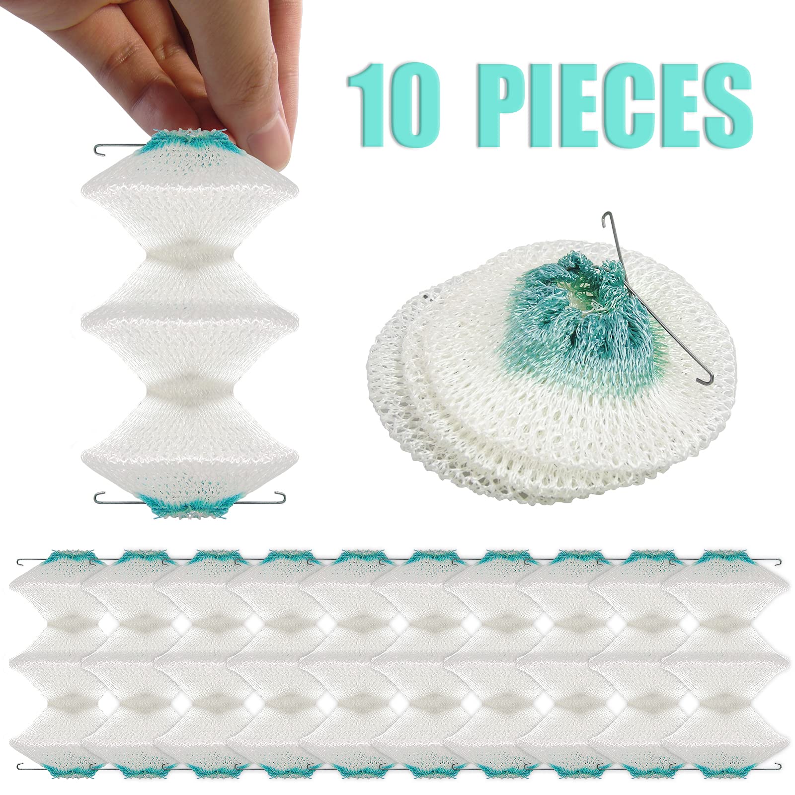 Petdcheb 10 Pieces 3-Layer Gas Lantern Mantles, Blue Rayon With 2 Install Clips, Accordion Shape