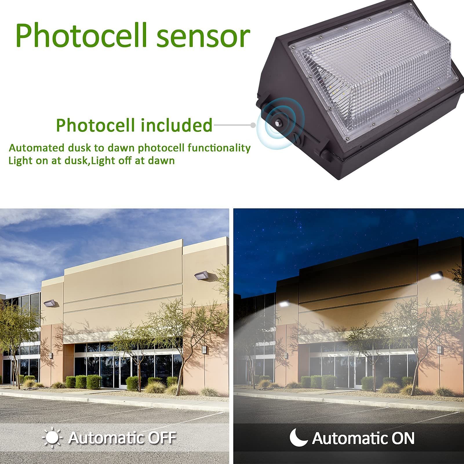 Led Wall Pack Light With Dusk To Dawn Photocell,120W 15600Lm 5000K Daylight ,Ac100-277V Input,750W Hps/Hid Equivalent, Waterproof Commercial Security Lighting For Warehouses, Garage,Etl Listed