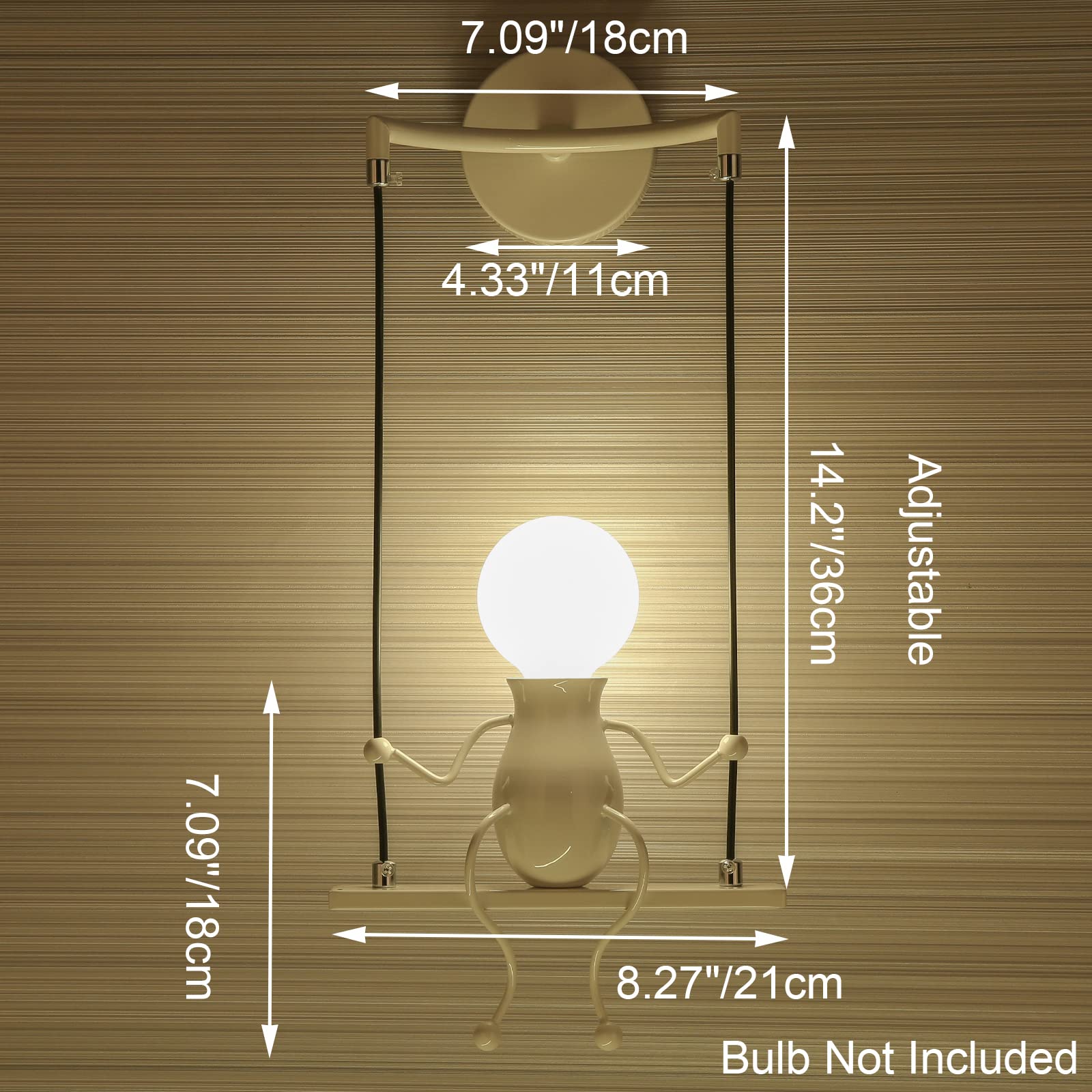 SOUTHPO Wall Light Fixtures Indoor Creative LED Lights for Bedroom Cartoon Little People Swing Wall Lamp Mini Doll Adjustable Wa