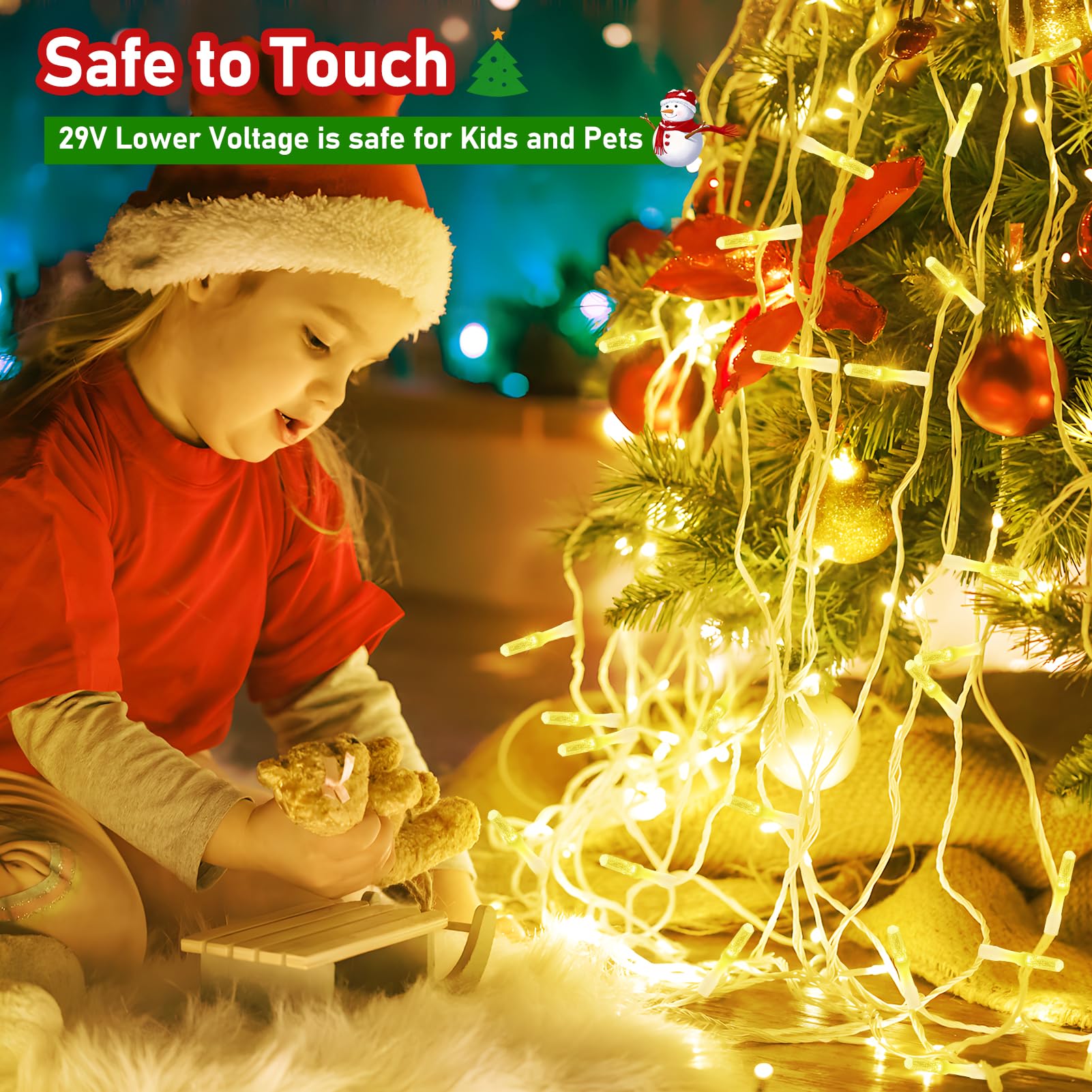 Xurisen Upgraded 561Ft 1400 Led Christmas Lights Outdoor, Super Long String Lights 8 Modes & Memory Timer Plug In Fairy Lights F