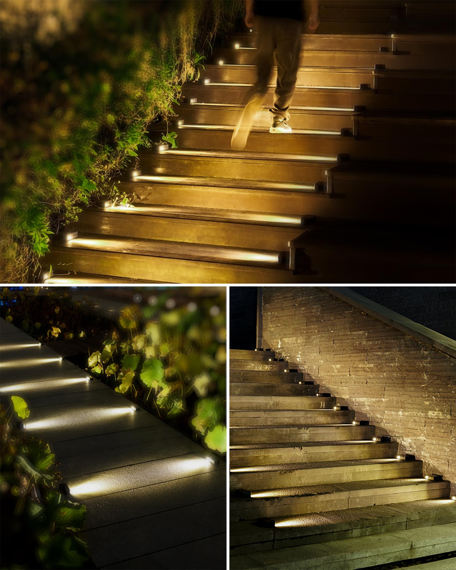 Solar Step Lights For Outside Motion Sensor Solar Pathway Light Outdoor Waterproof 5 Modes For Stair, Deck Warm White 8 Pack