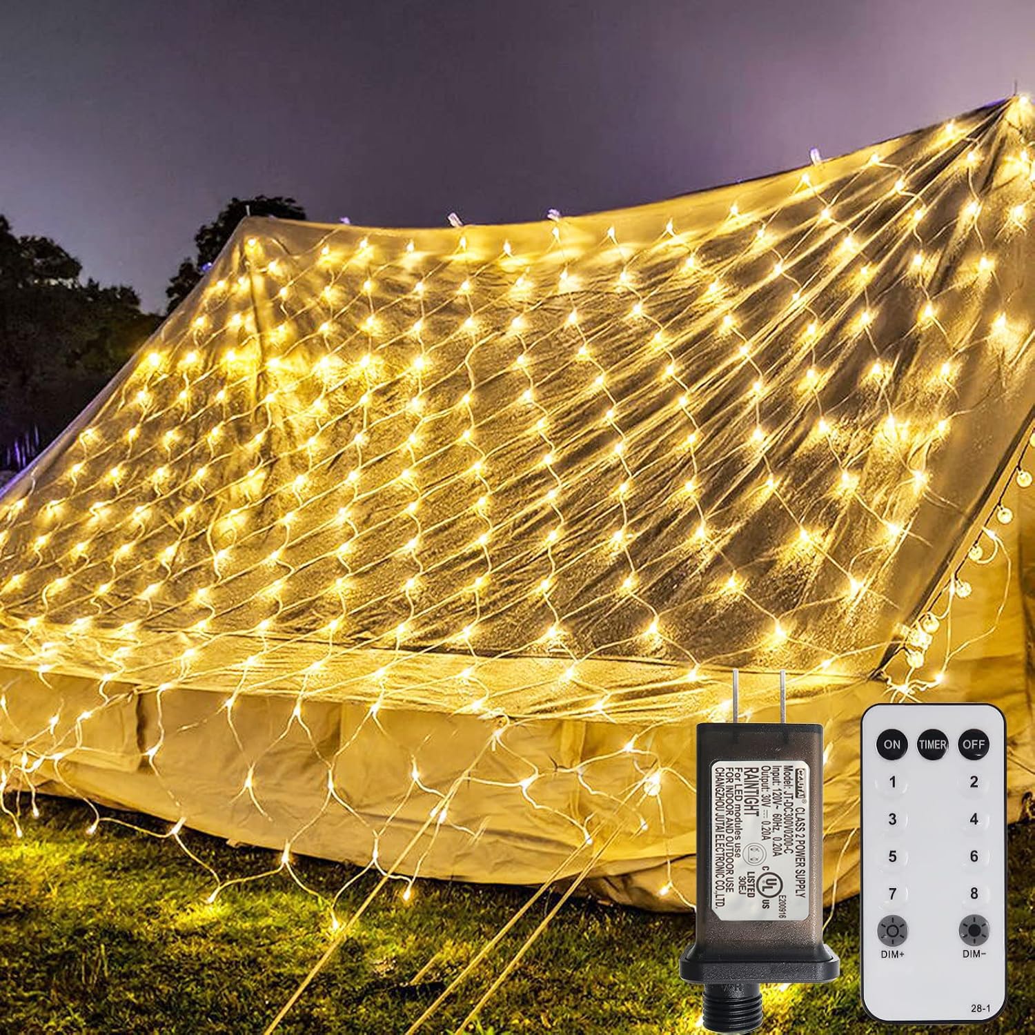 ZAIYW 660 LED Net Lights Outdoor Mesh Lights  20Ft x 13Ft Large Christmas Net Lights Plug in with Remote Control Timer for Bushes Shrubs Wall Wedding Xmas Tree Decor (Warm White)
