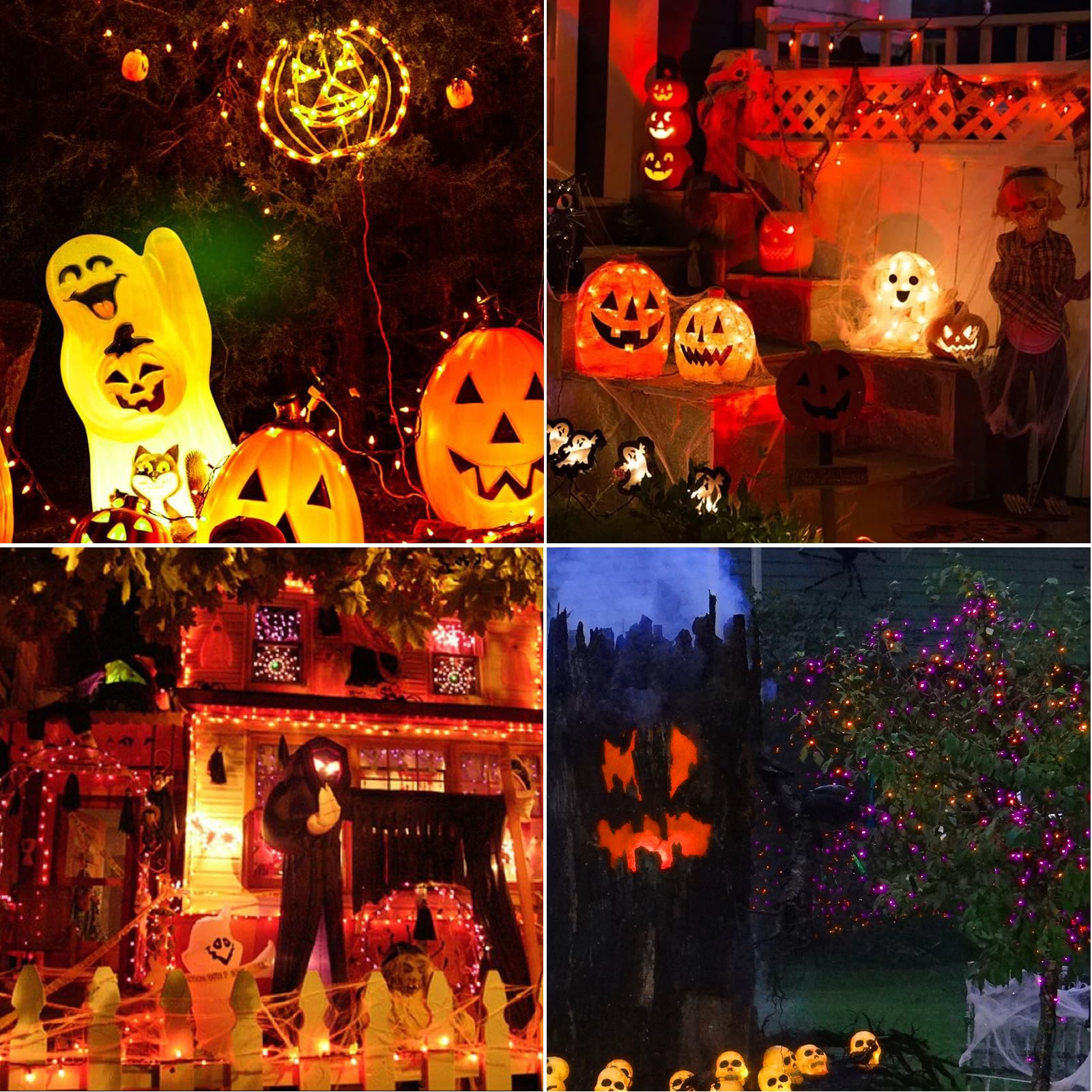 Romasaty C9 String Lights, 25FT Clear Orange Halloween Lights, 27 Bulbs, Glass, Black Wire