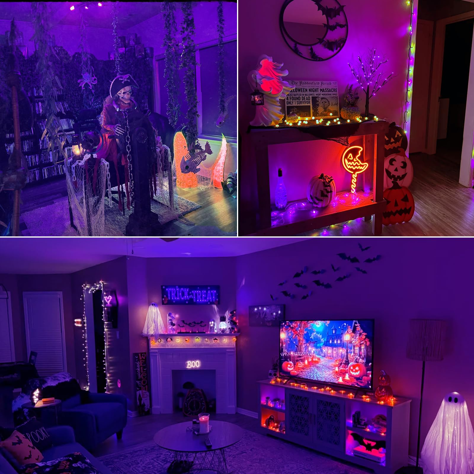 Dorillo MR16 Purple LED Light Bulbs 6 Pack, 6W (50W Equivalent), GU5.3 Bi-Pin 12V, Non-Dimmable, Ideal for Halloween Decor
