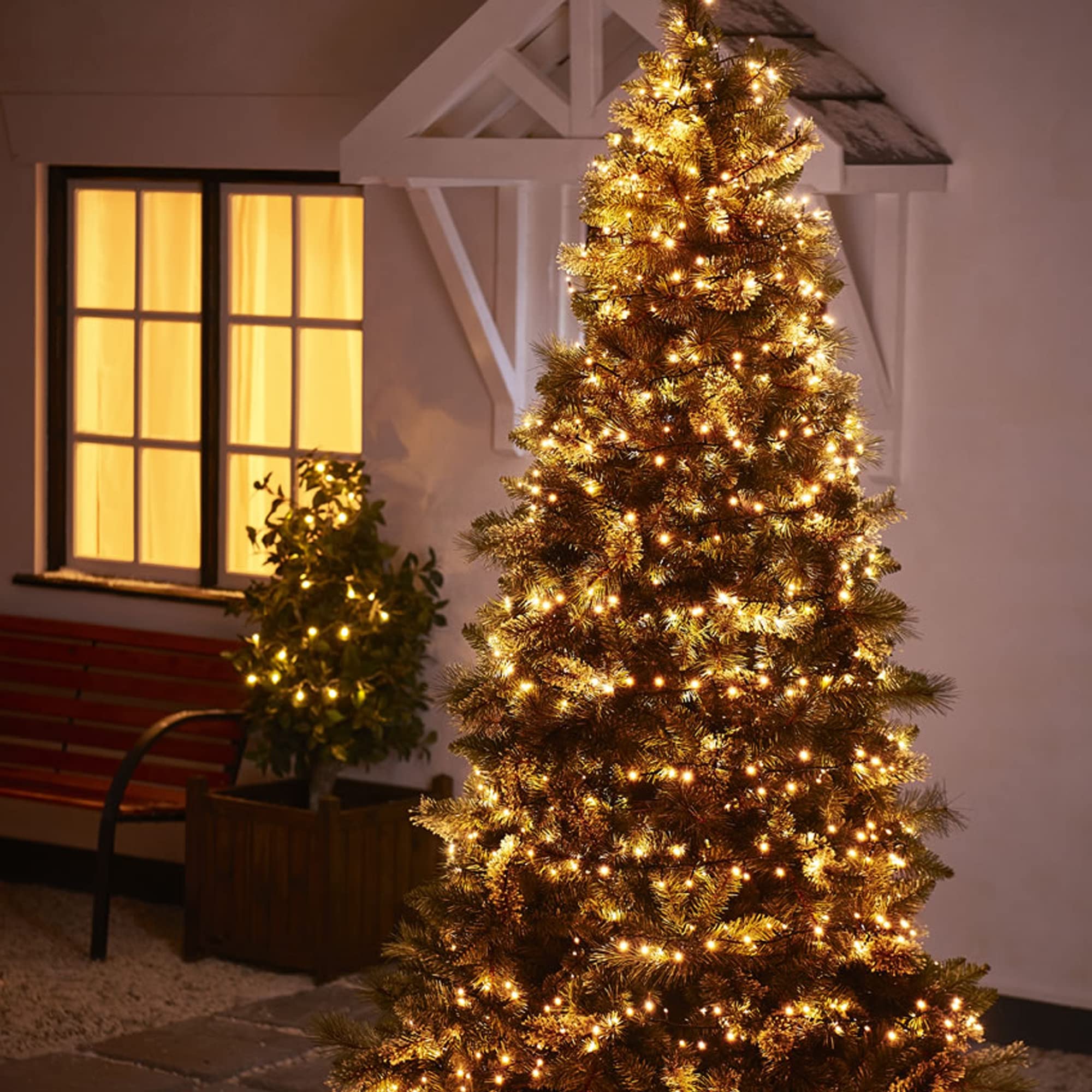 Dazzle Bright 300 Led Christmas String Lights, 100 Ft Connectable Waterproof String Lights Green Wire With 8 Modes, Christmas Decorations For Indoor Outdoor Xmas Party Yard Garden (Warm White)