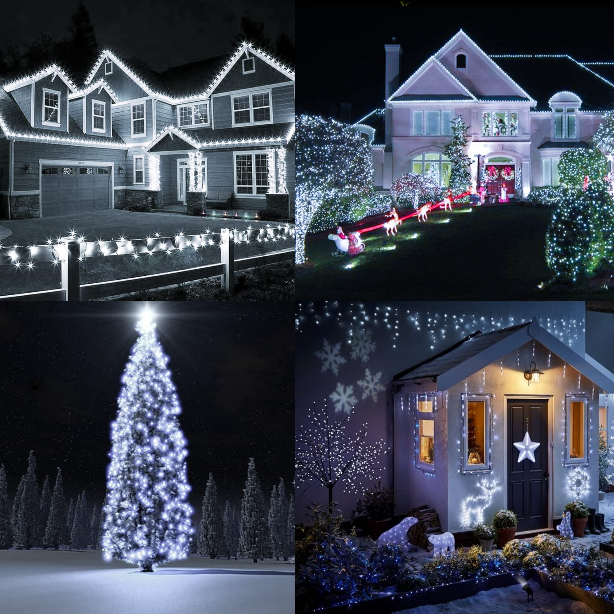 Tw Shine White Solar String Lights Outdoor, Total 80 Ft 240 Led Solar Powered Waterproof Fairy Lights 8 Modes Copper Wire Lights For Christmas Party Tree Wedding Yard Decorations, 2 Pack