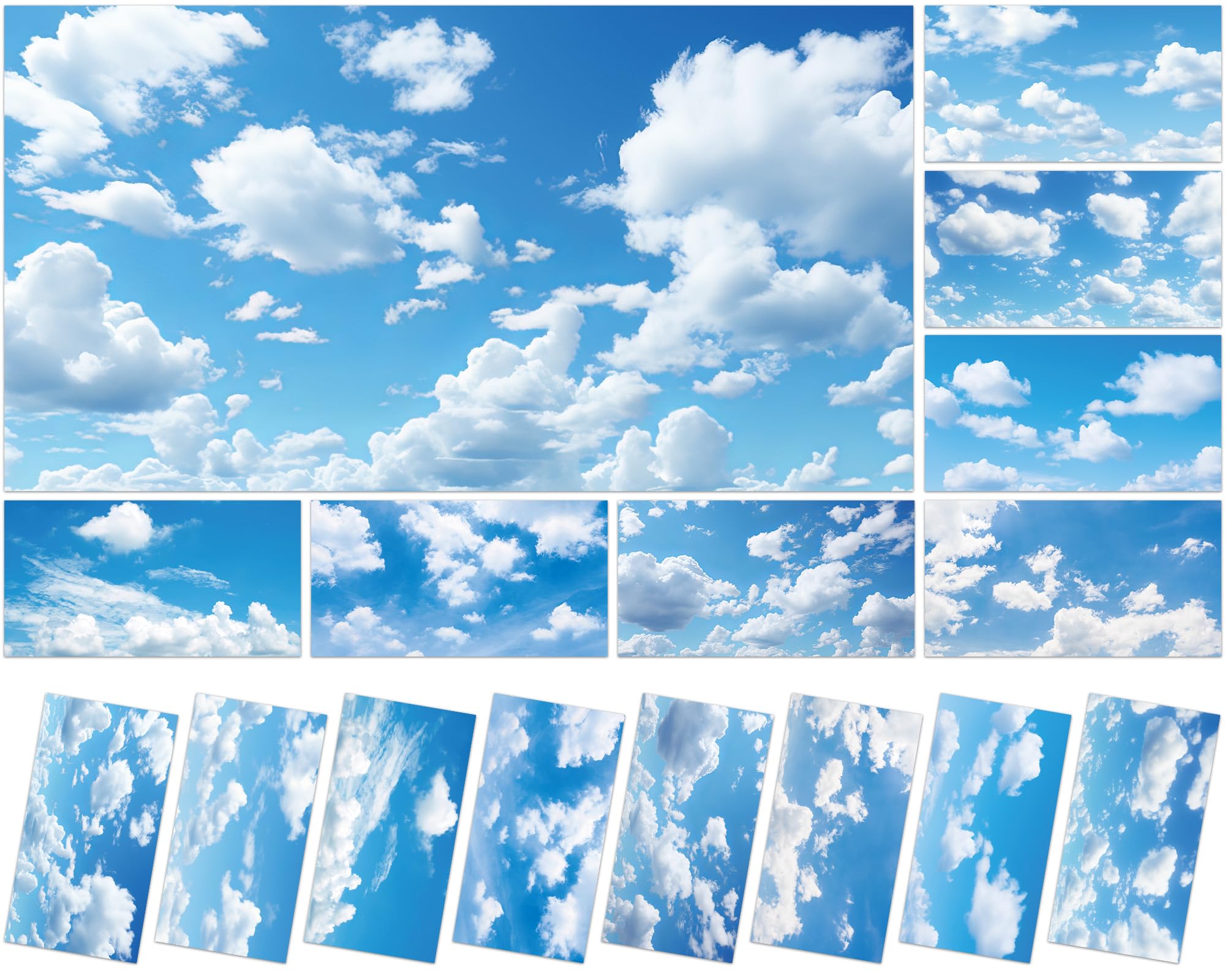 Wiooffen 8 Pcs Fluorescent Light Covers, Magnetic Installation, 4 x 2 Feet, Cloud White, Model YM0889, Polyester Material