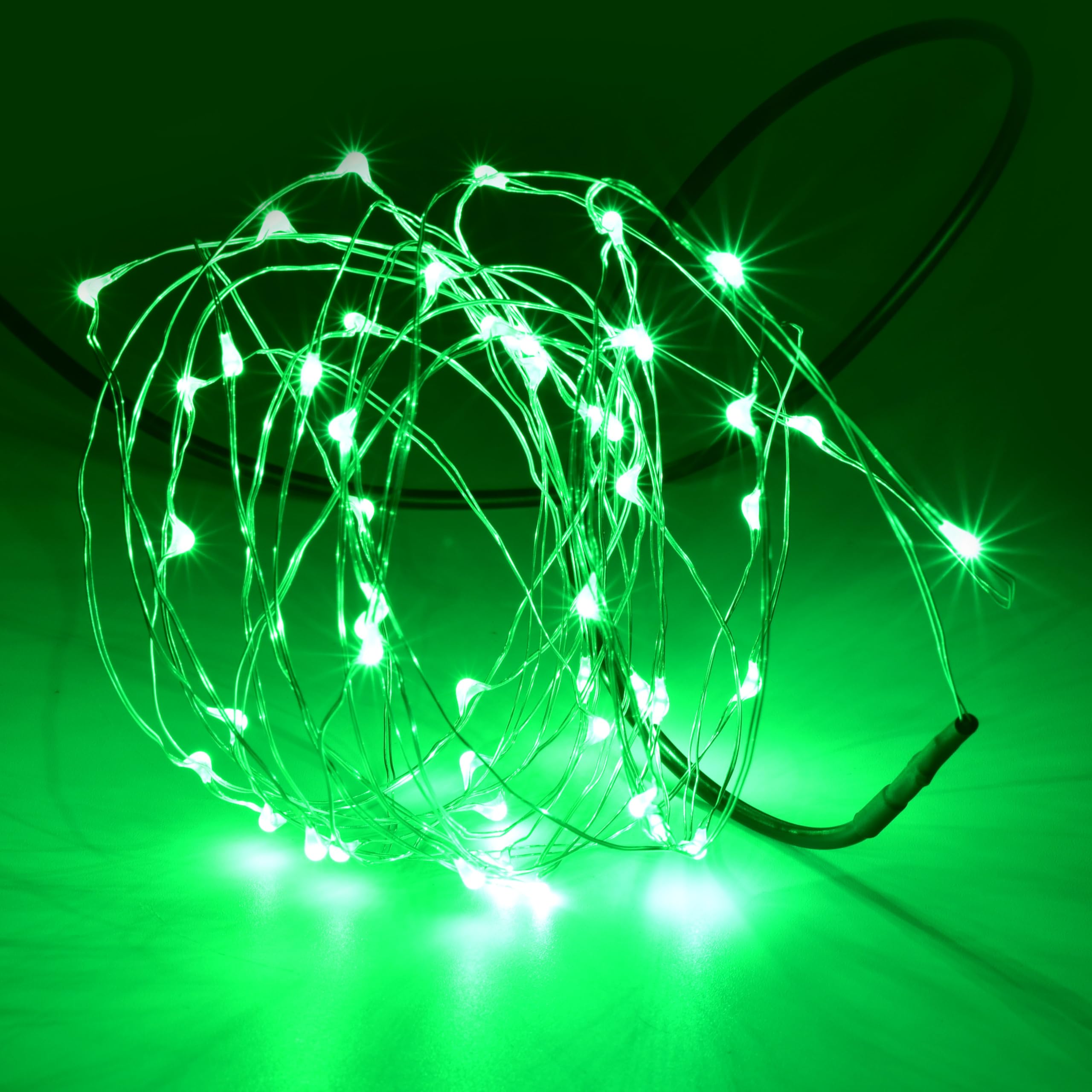 Karlling Usb Plug In Led Fairy Lights 5 Packs Of 50 Led Bulbs 16 Ft Silver Wire Waterproof Starry String Lights For Bedroom Patio Garden Party Wedding Commercial Lighting (Green)