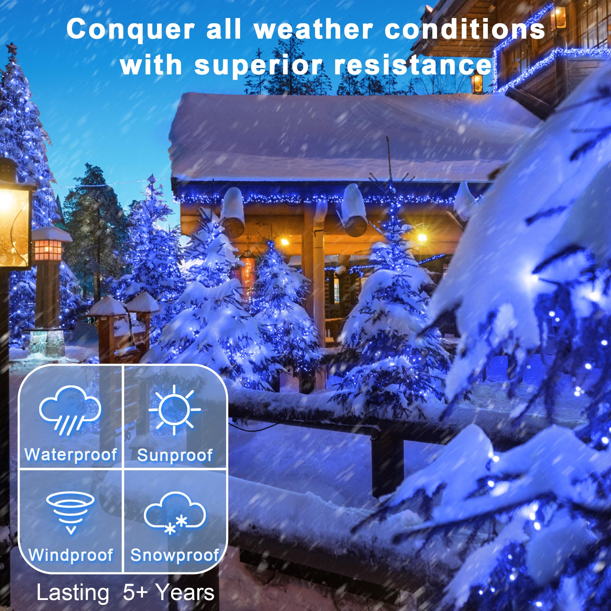 180 Led 59Ft Christmas String Lights Indoor Outdoor, 8 Modes Christmas Fairy Lights With Timer & Momory, Ip44 Waterproof Christm